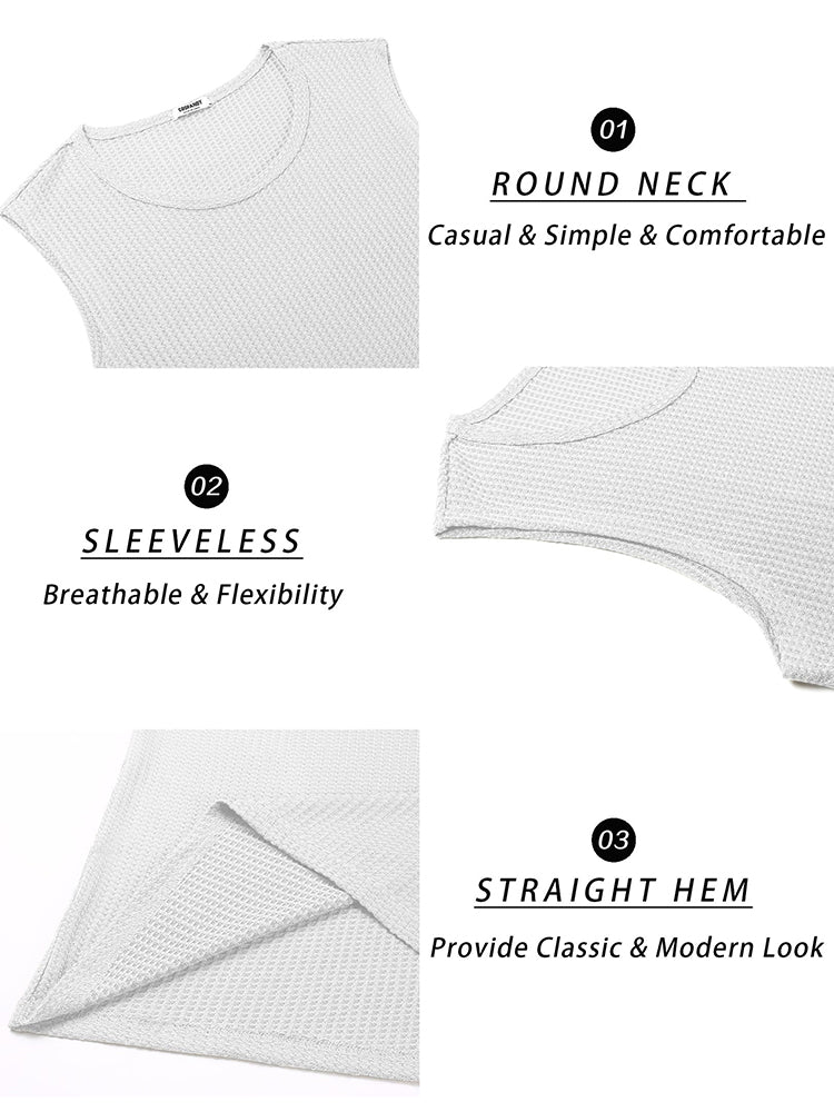 (Pre-order)Casual Waffle Knit Muscle Tank Top (US Only)