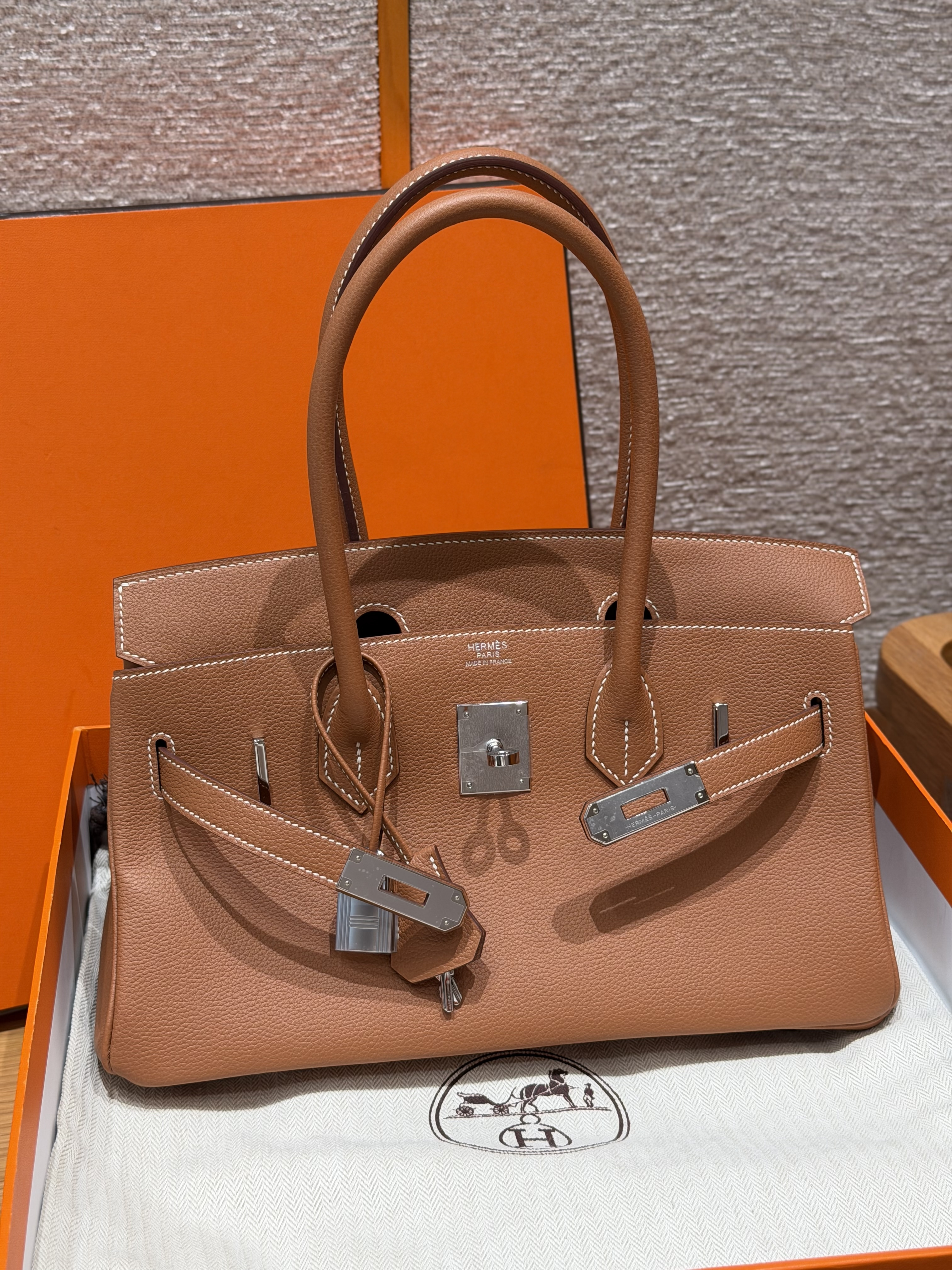 Hermes Gold Evercolor Shoulder Birkin 29