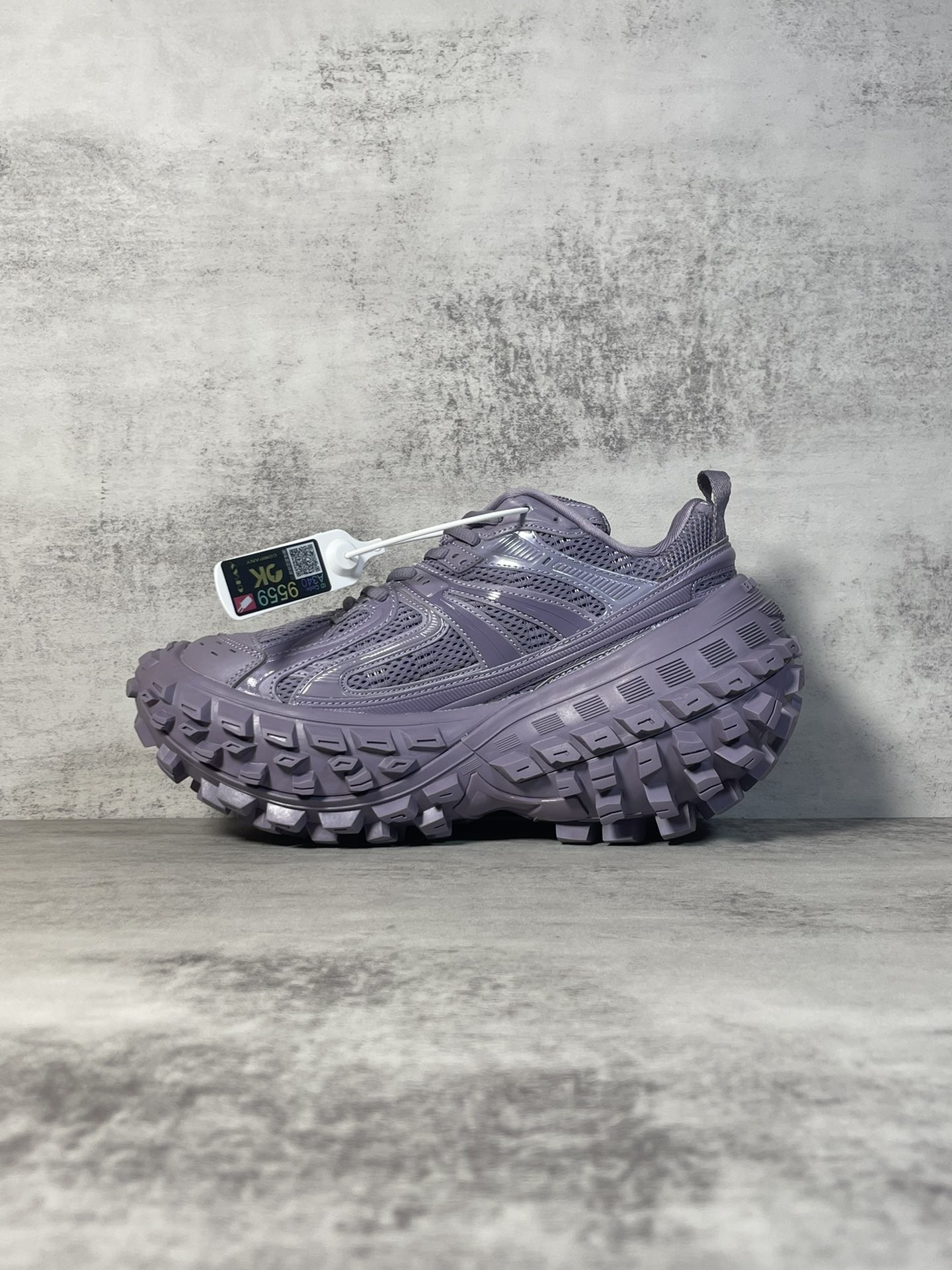 Balenciaga Bouncer Defender Faded Purple Mesh Nylon Rounded Chunky Tire Sole Sneakers - KAIROO