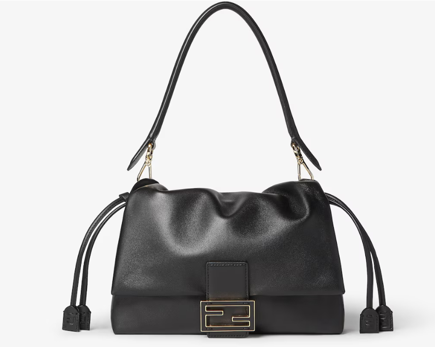 Fendi Medium Baguette Soft Bag in Nappa leather- Black