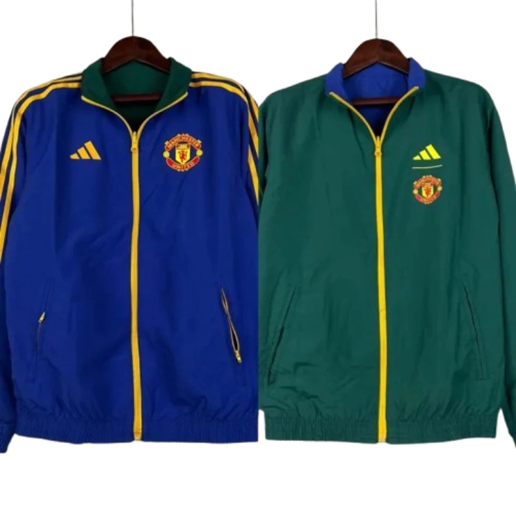2023-2024 Manchester United Reversible Windbreaker（Blue-Green）Soccer Jersey 1:1 Thai Quality