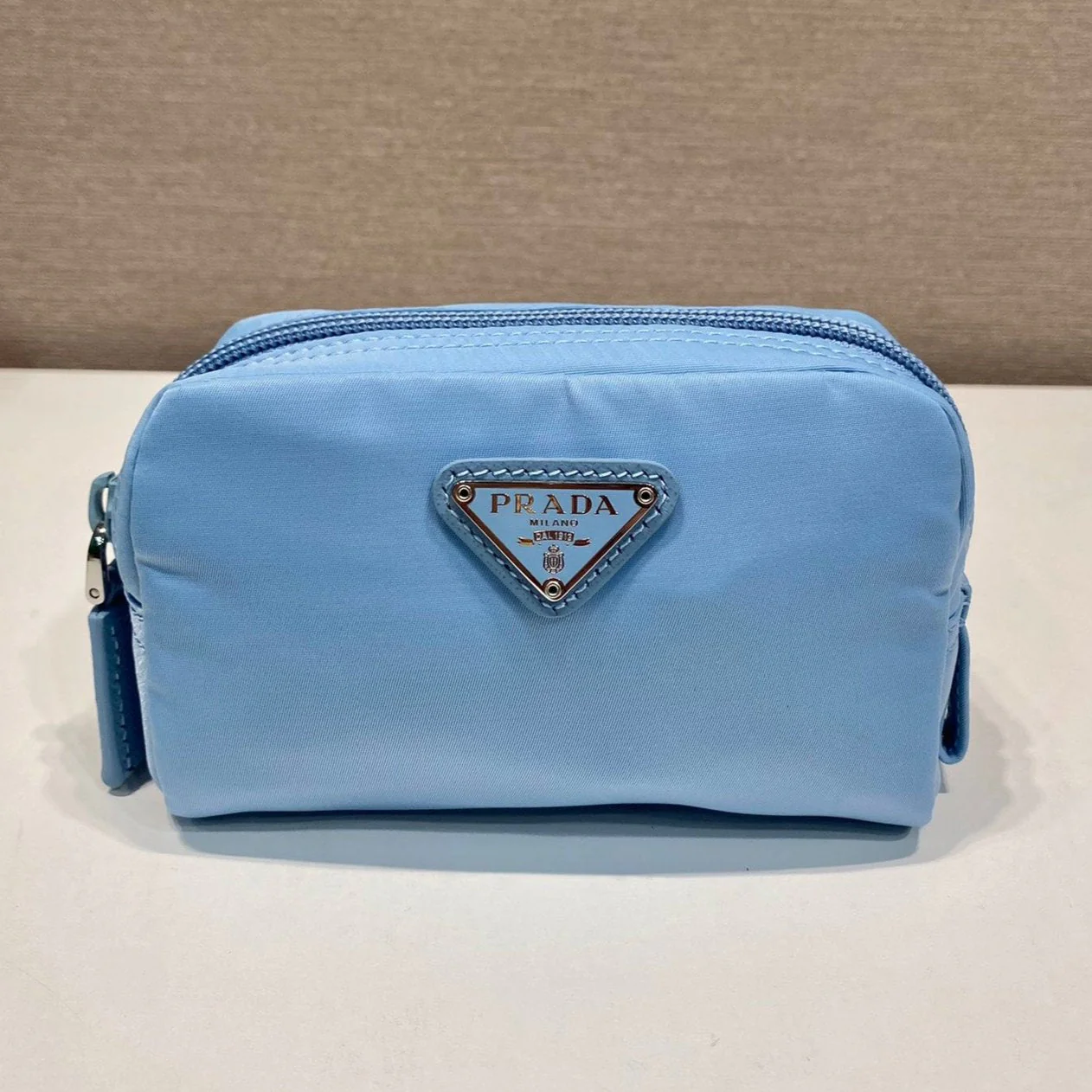 Prada CLUTCH 12 IN CERULEAN BLUE RE-NYLON