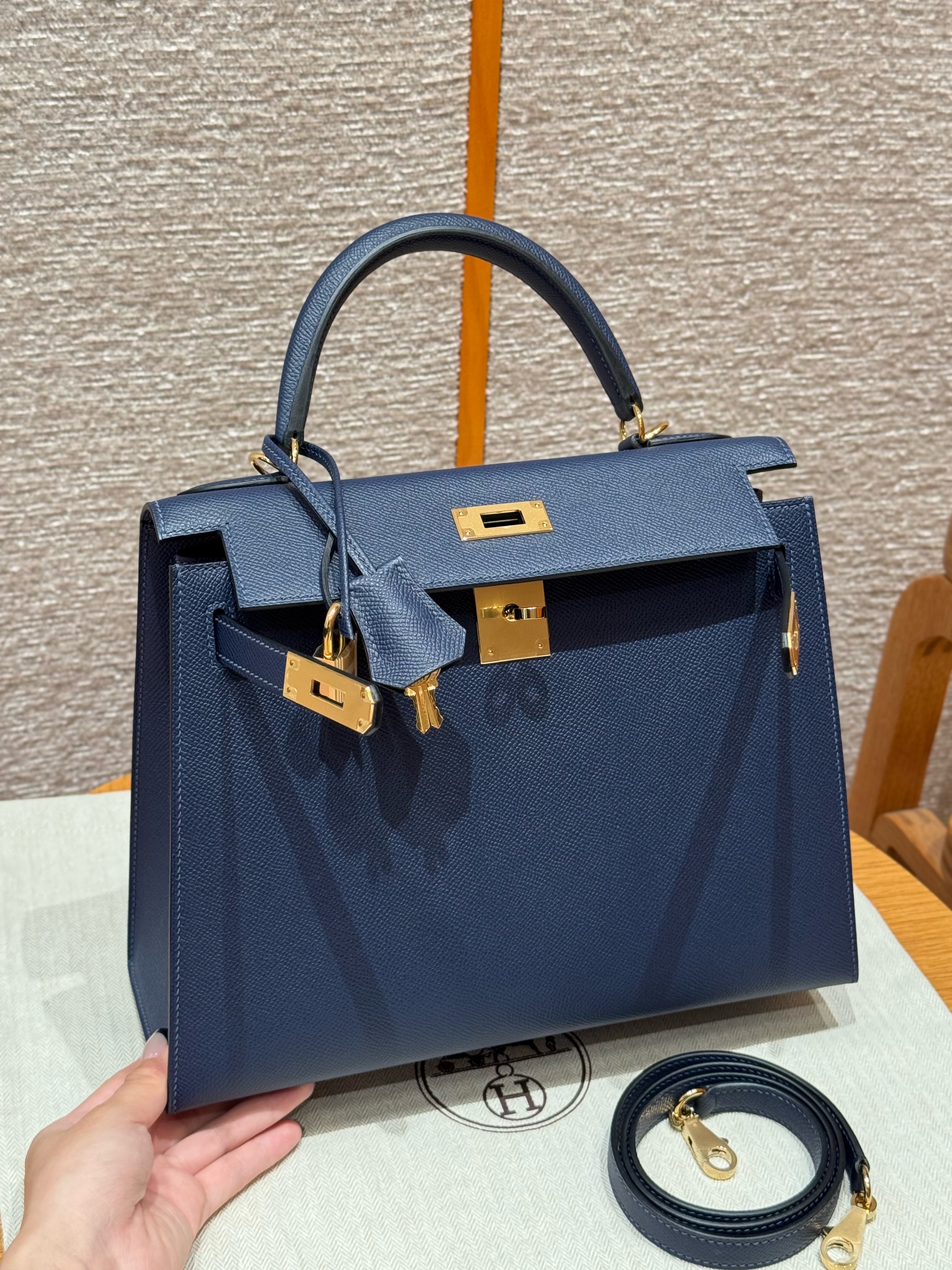 Hermes Blue saphir Epsom Kelly 28