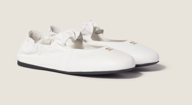 Miu Miu Ruches Nappa Ballet Flat