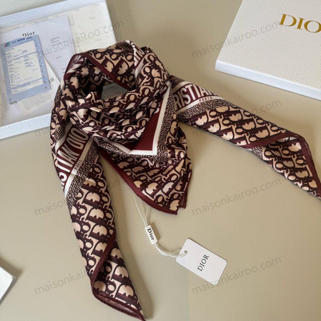 Dior Border Oblique Square Scarf - KAIROO