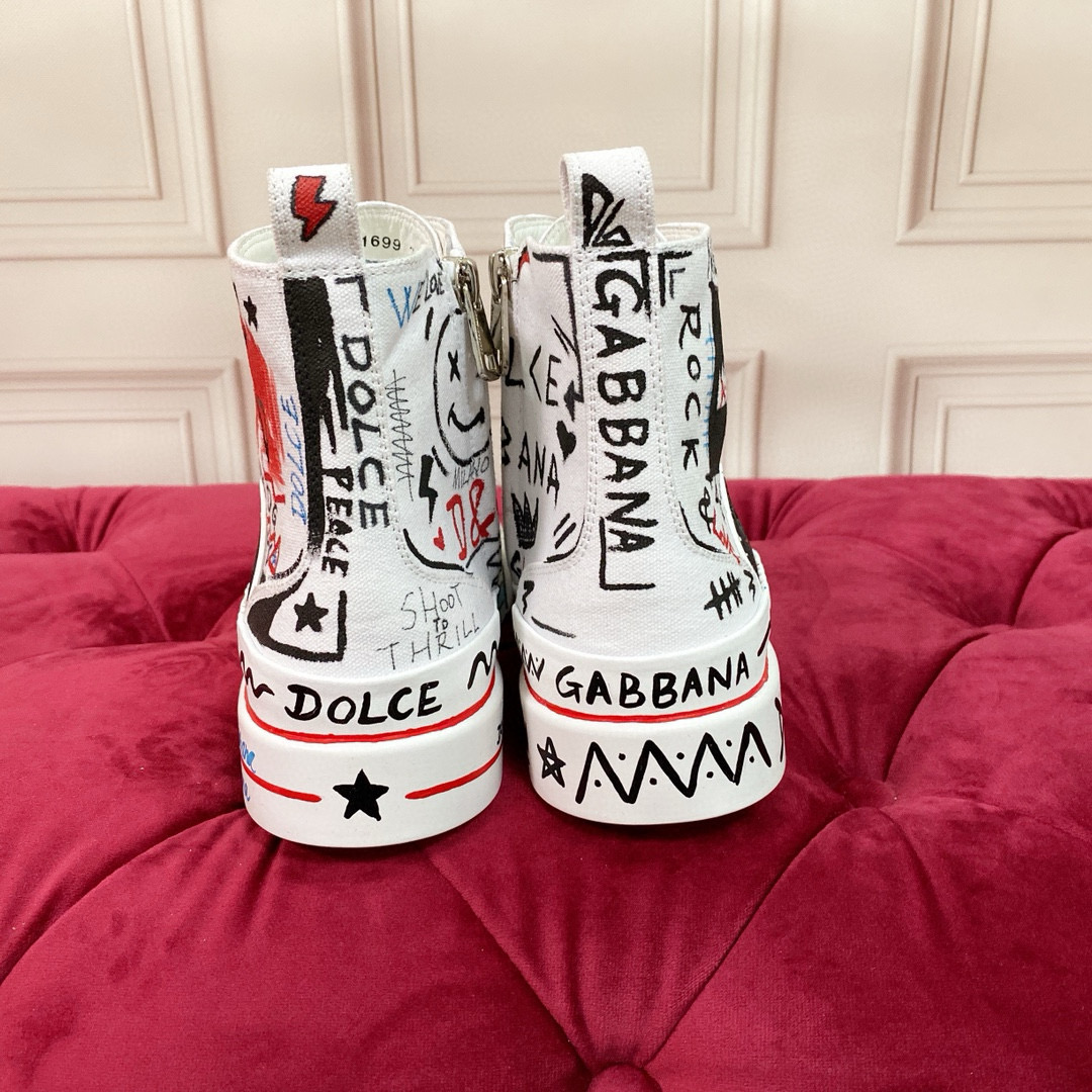 Dolce Gabbana Unisex High-top Leather Sneakers