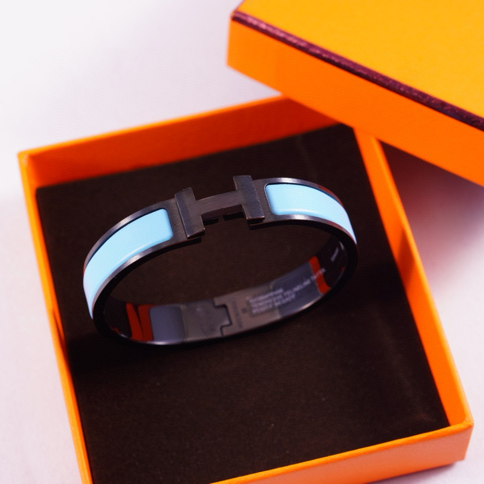 Hermes Light blue Clic H Enamel Bracelet