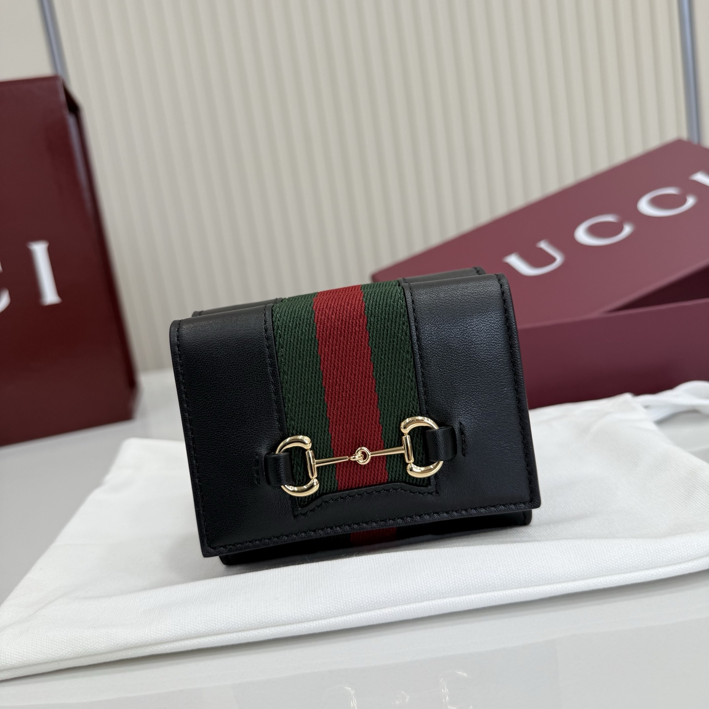 Gucci Horsebit Web small tri-fold wallet 867131