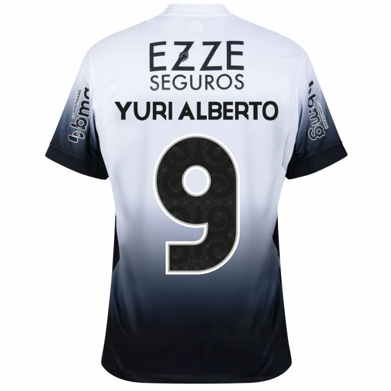 Corinthians Home Yuri Alberto 9 Shirt incl. Full Sponsor Set 2024-2025  Player version / fans version  Non-Customize