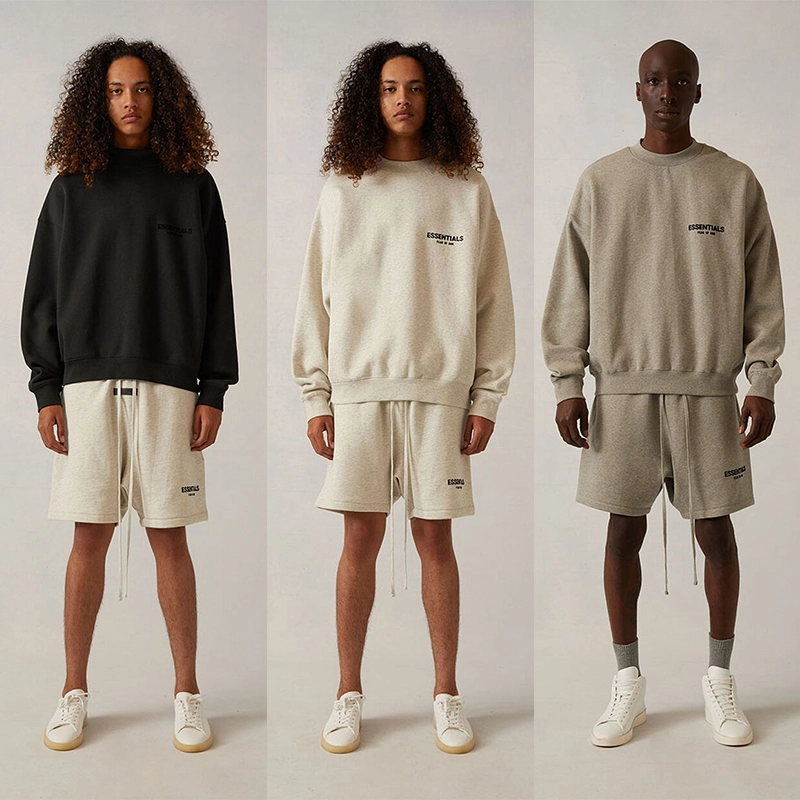 SS22 Essentials Crewneck Sweatshirt (Black Velvety Print)