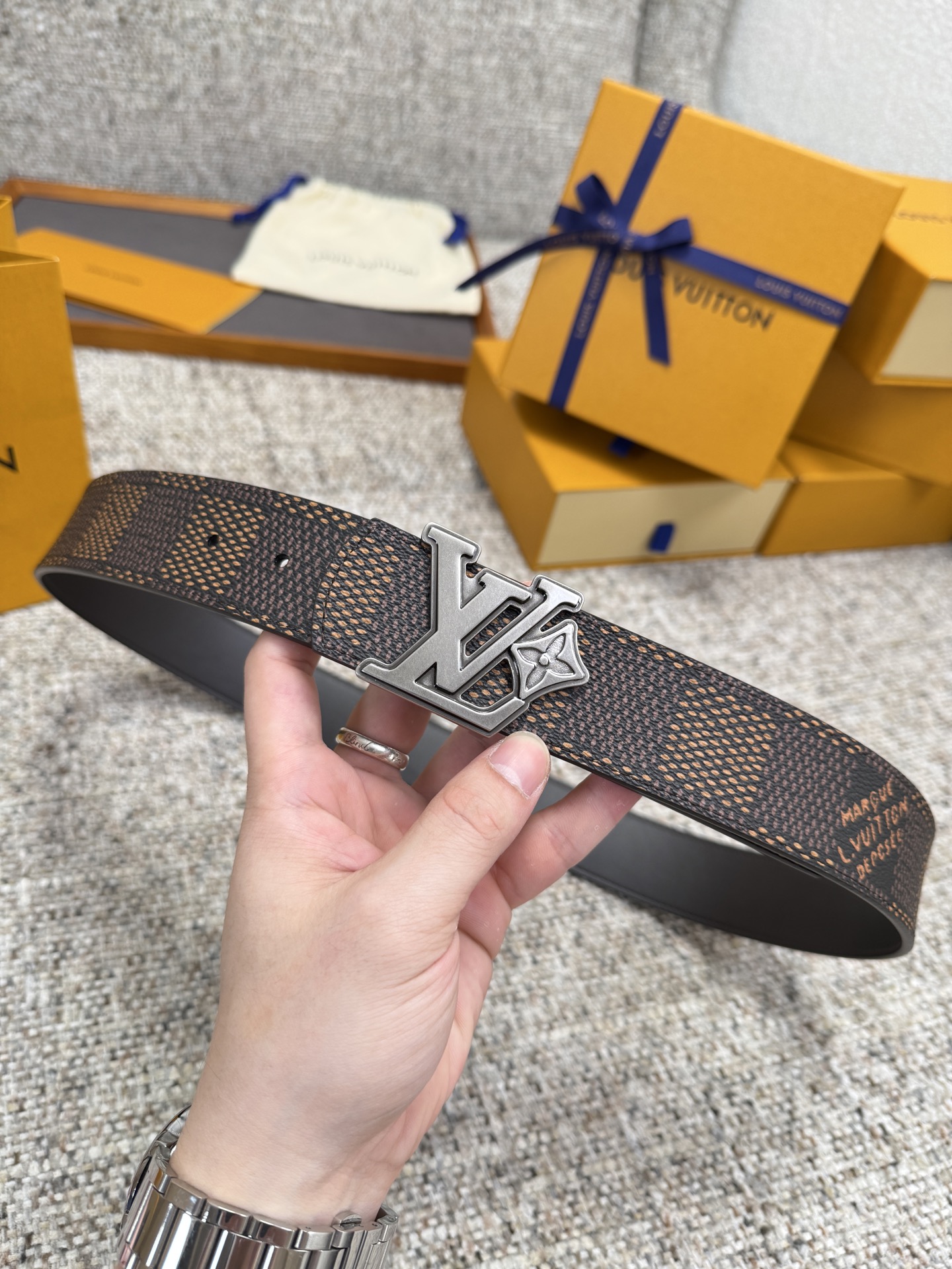 LV Flower Damoflage 40mm Reversible Belt