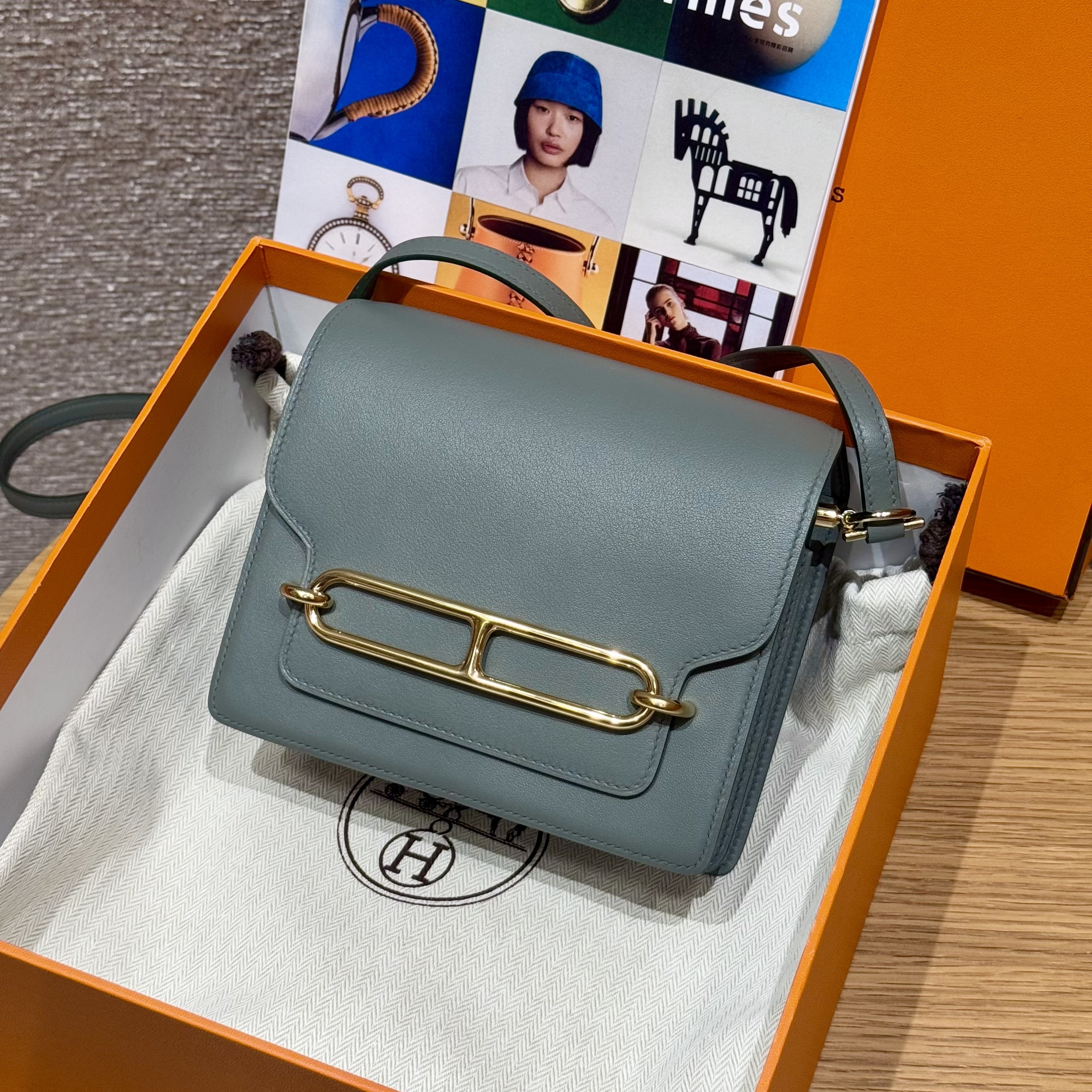 Hermes Vert Amanda Swift Mini Roulis 18