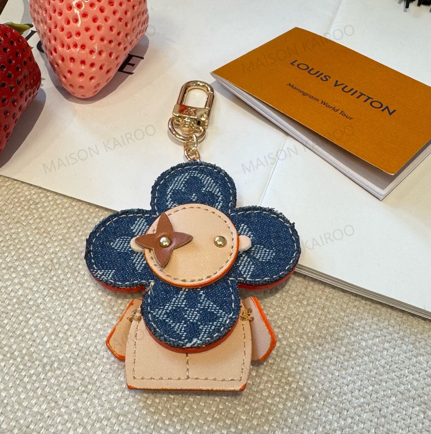 Louis Vuitton LV Vivienne Mixed Leather Mascot Bag Charm Keychain - KAIROO