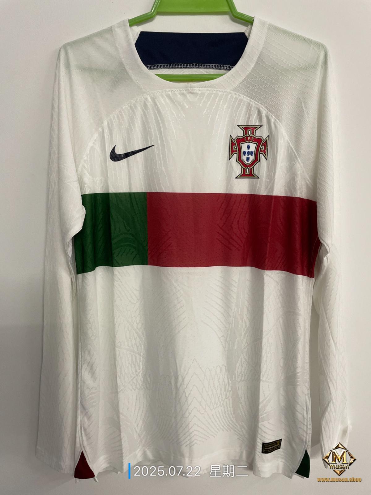 Player 2022 Portugal World Cup Qualifiers Away Long Sleeve Jersey S-2XL