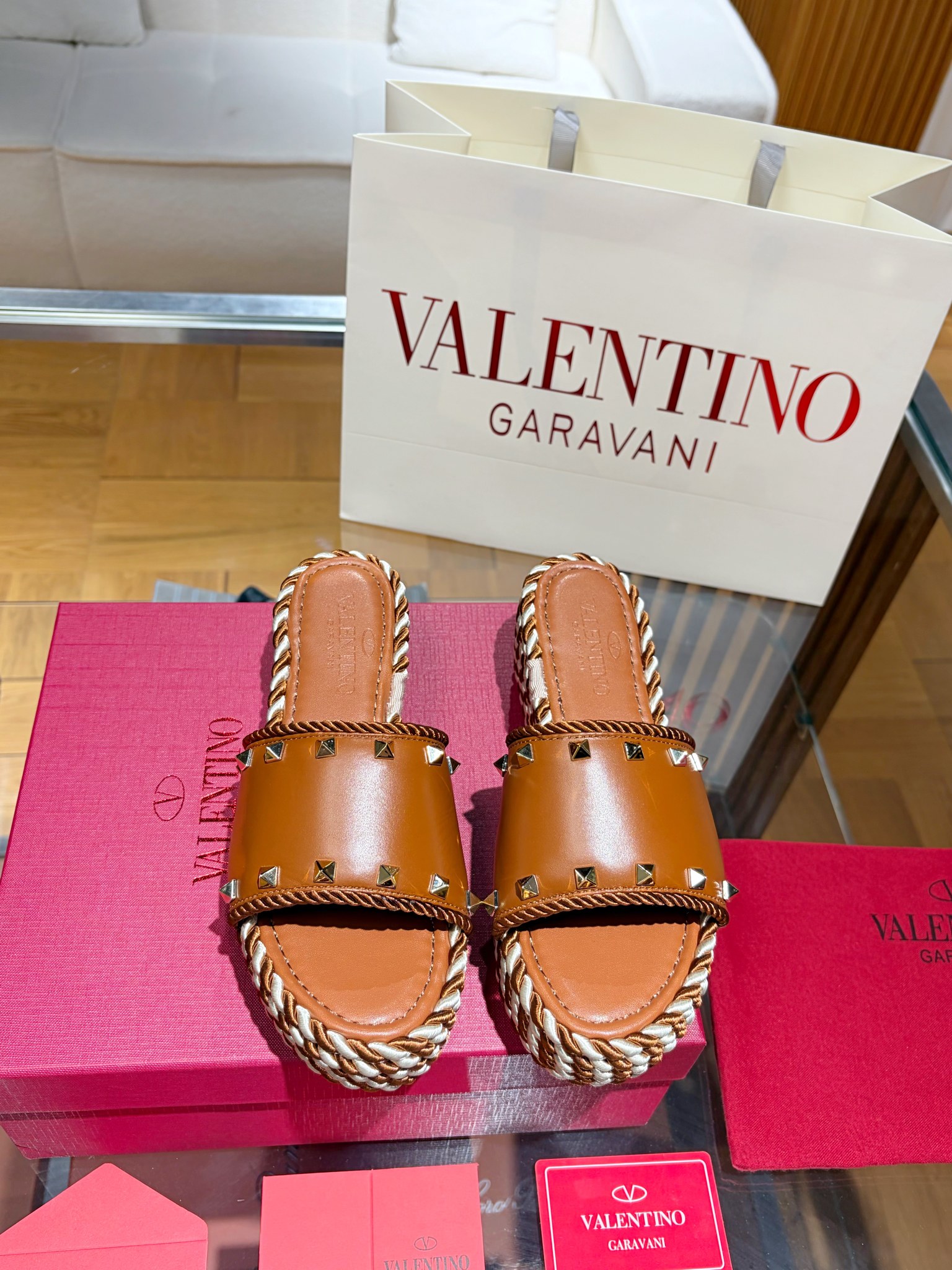 Valentino Rockstuds Leather Slipper
