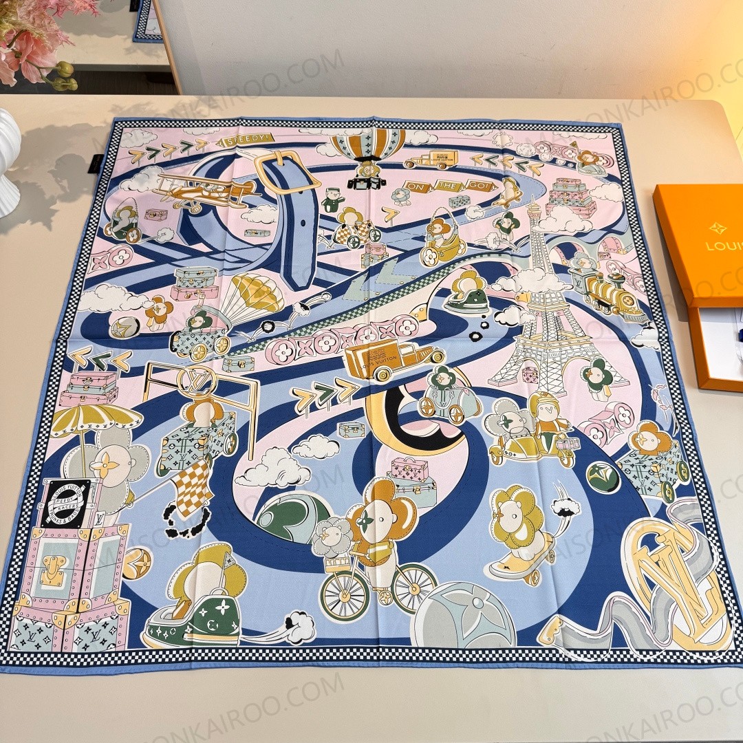 Louis Vuitton LV Vivienne Travel 90 Square Scarf - KAIROO