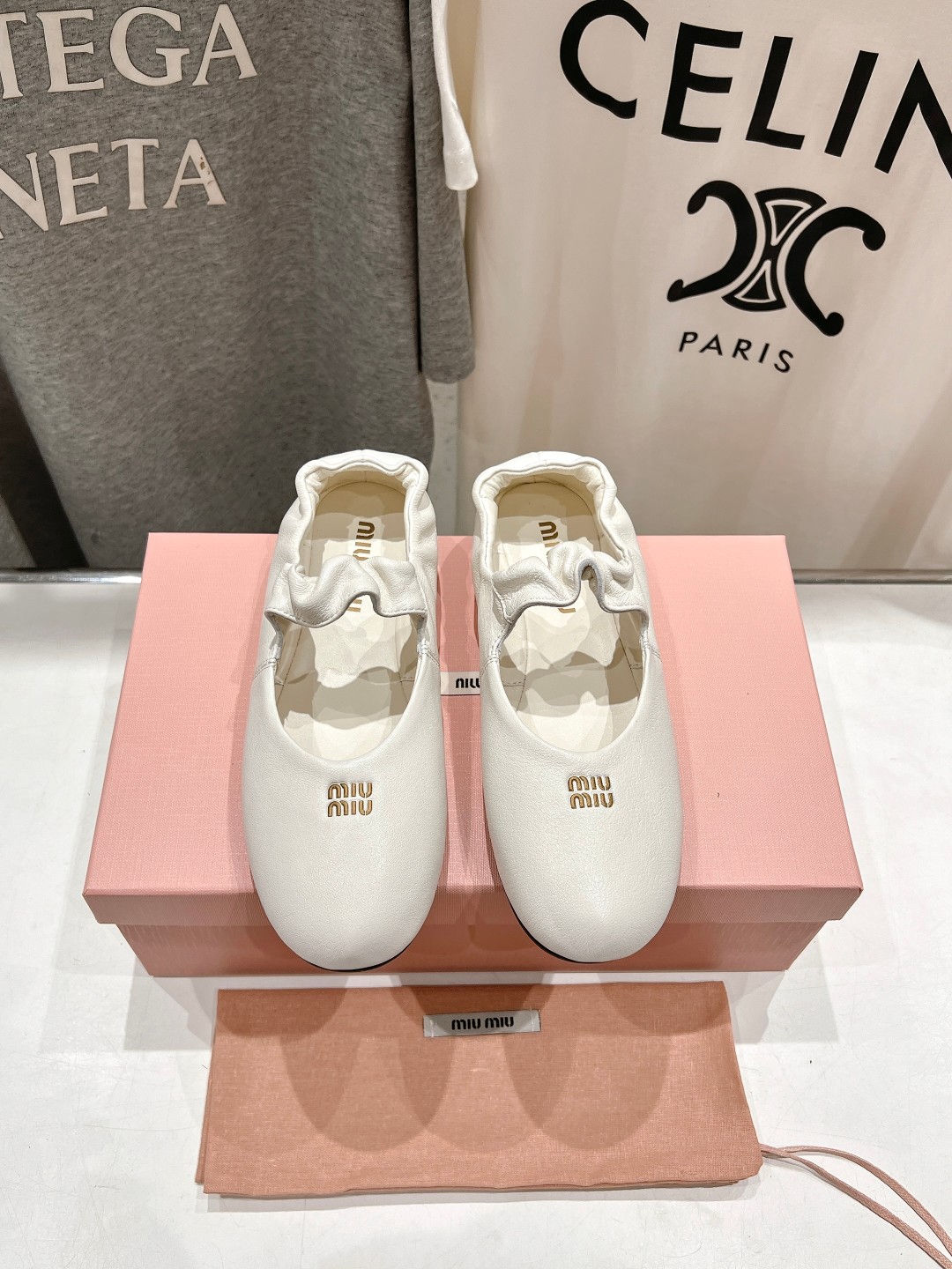 Miu Miu Ruches Nappa Ballet Flat