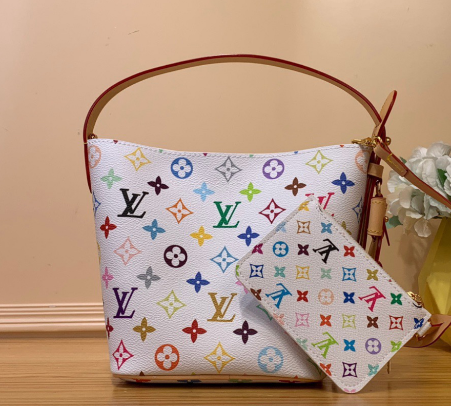 Louis Vuitton Coated canvas Murakami Takashi series leather crossbody bag