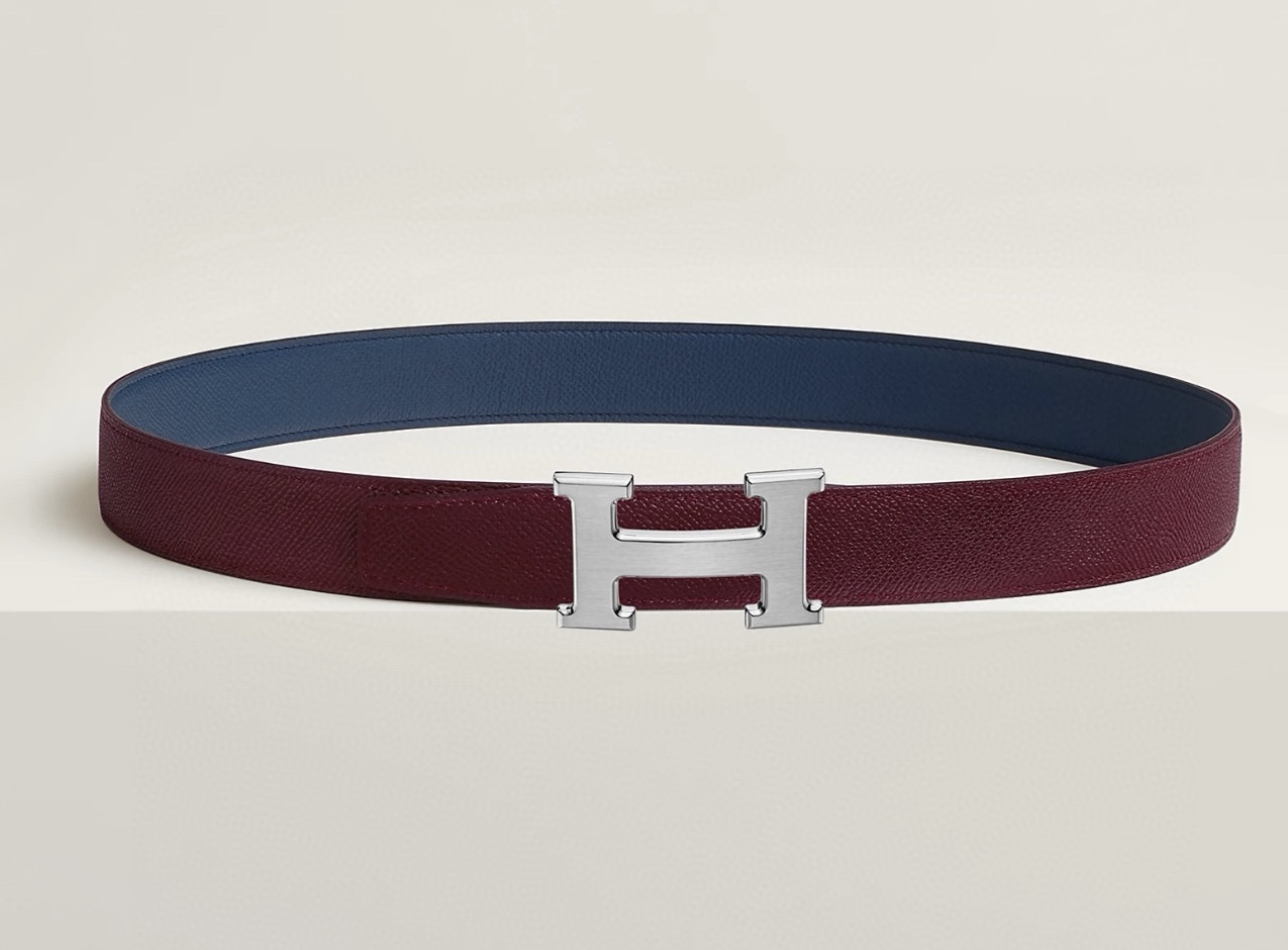 Hermes H Buckle Reversible Leather Belt 32mm
