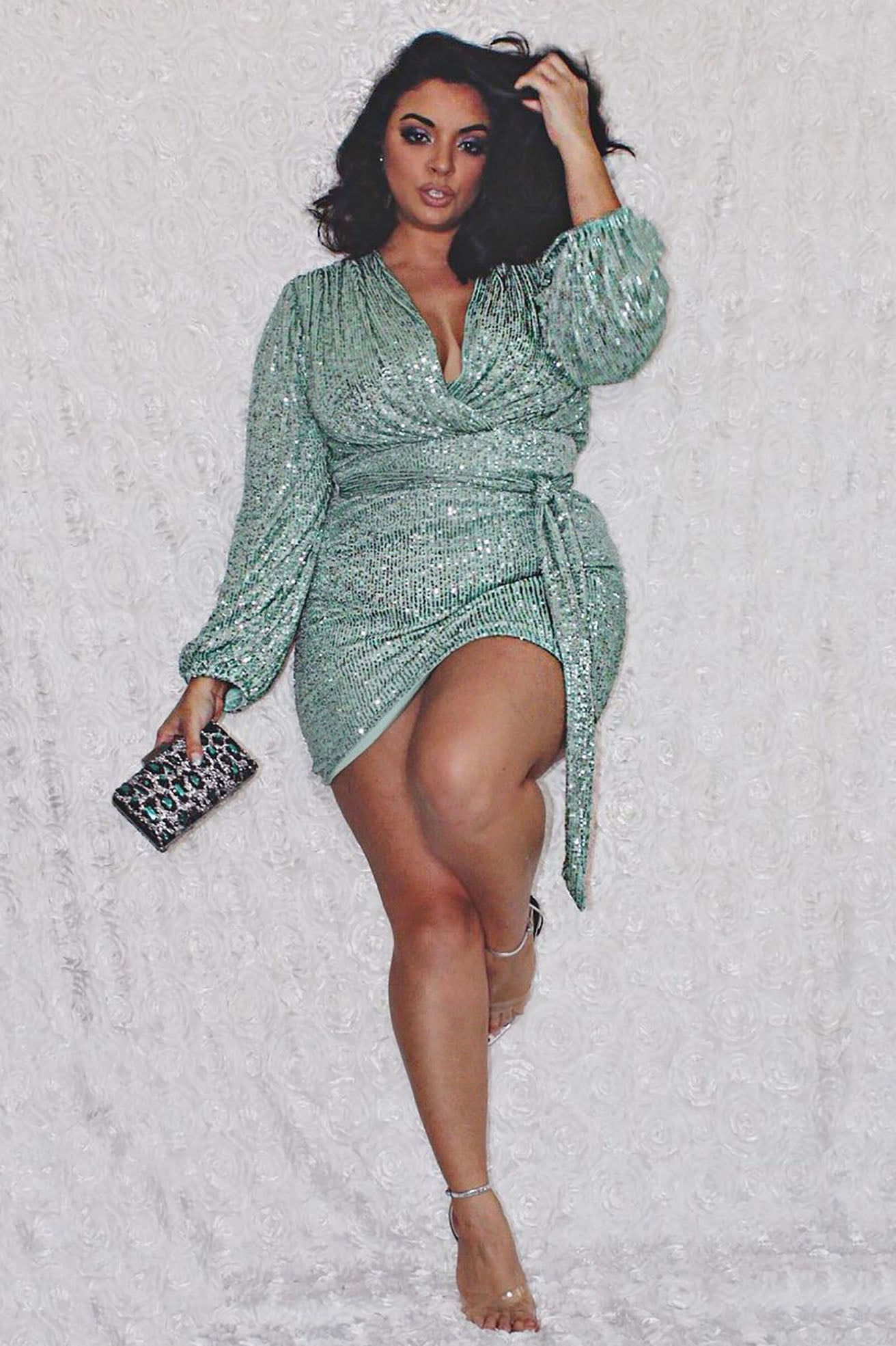 Seeing The Stars Sequin Mini Dress - Mint