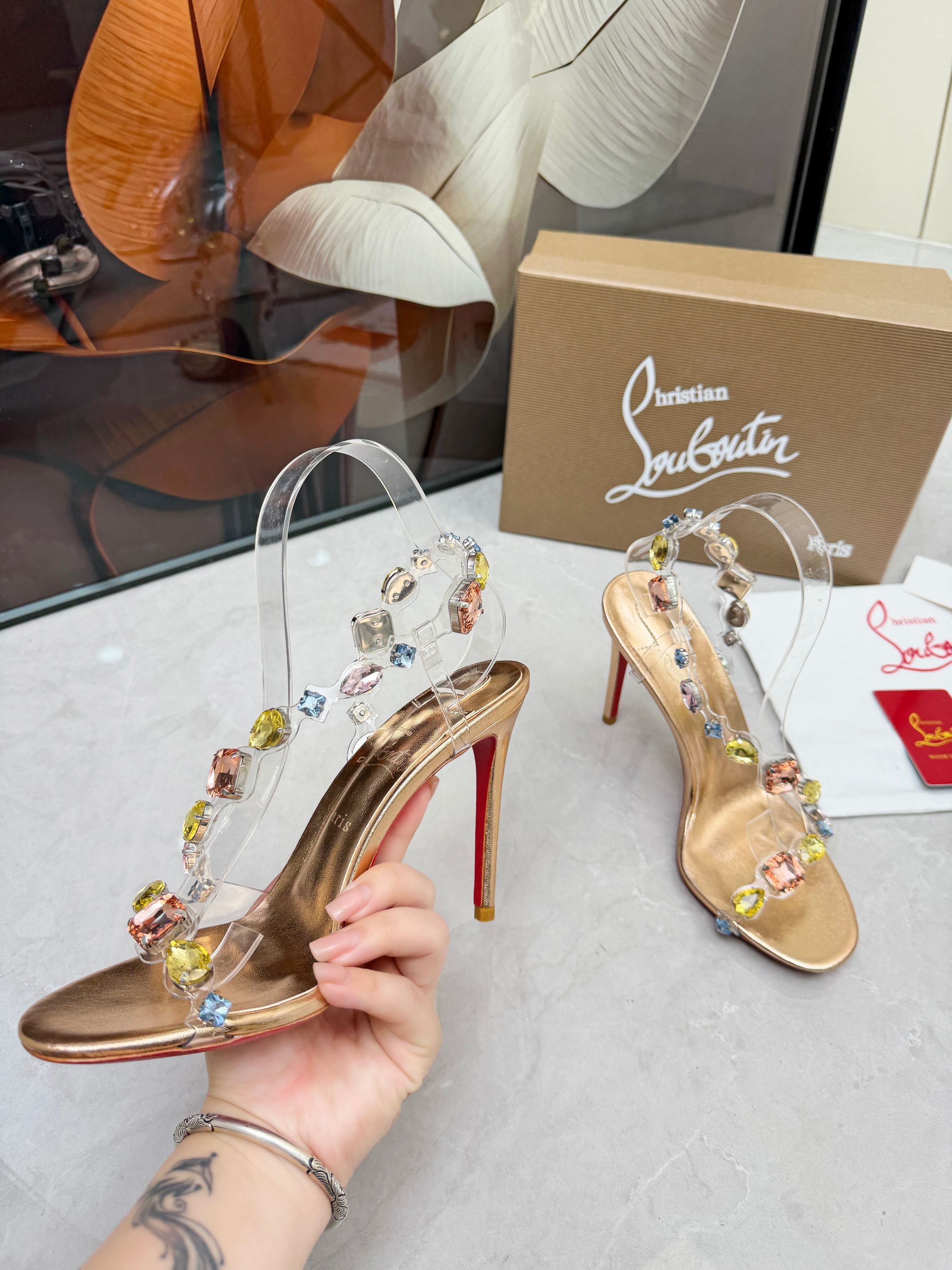 Christian Louboutin Cristals Heeled Sandal