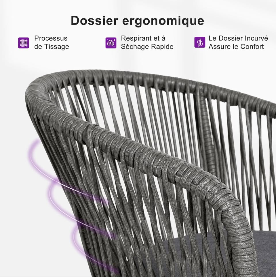 PURPLE LEAF 8 Person Outdoor Aluminum Garden Lounge Set, 9 Piece Garden Furniture Set, Modern Style in Grey, Rectangular Table with Rattan Chairs, Cushions and Pillows for Balcony