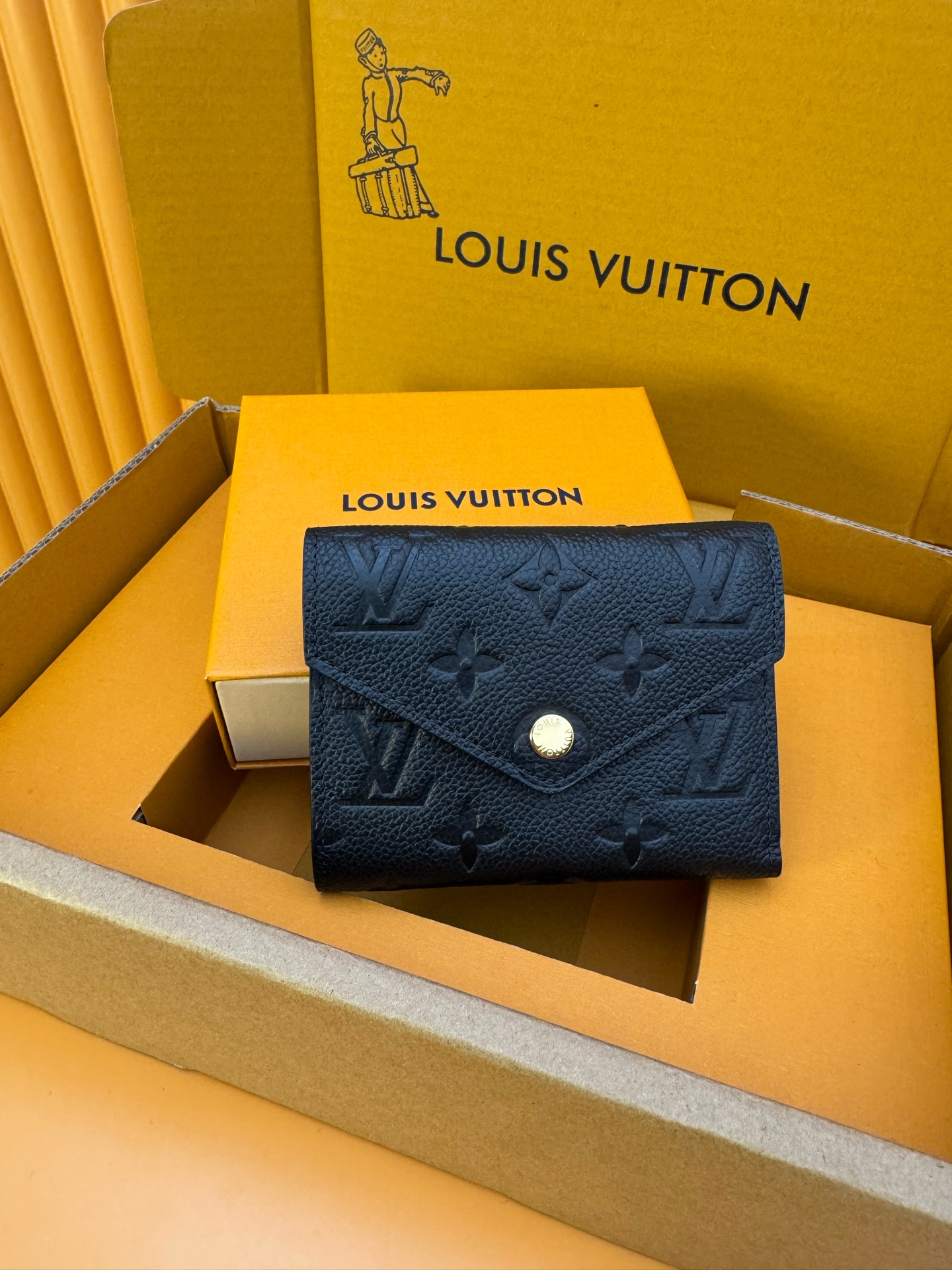 M64060 LV Victorine Wallet Black Monogram Empreinte leather