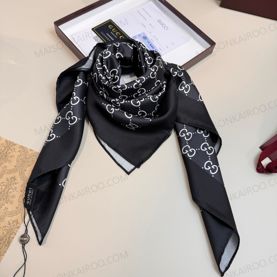 Gucci GG Monogram 90 Silk Scarf - KAIROO