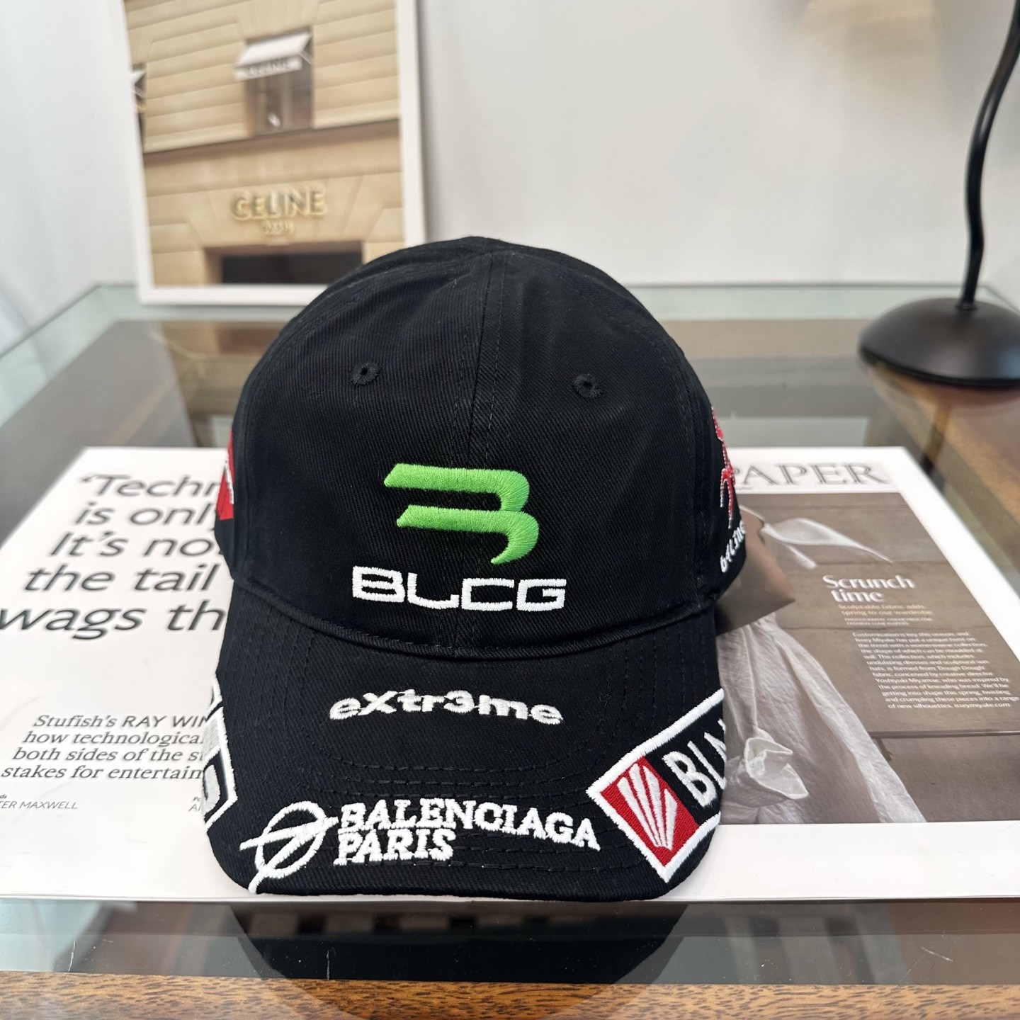 Balenciaga Skater Multi-Graphic Embroidered Logo Cotton Drill Dad Hat - KAIROO