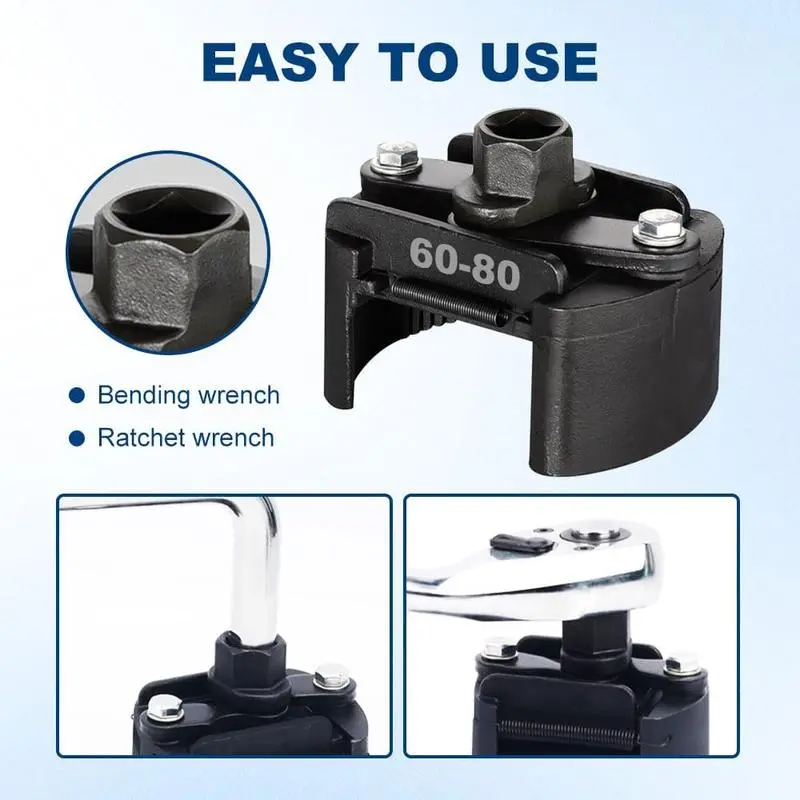 Adjustable Oil Filter Wrench (60mm-80mm) - Universal 1/2