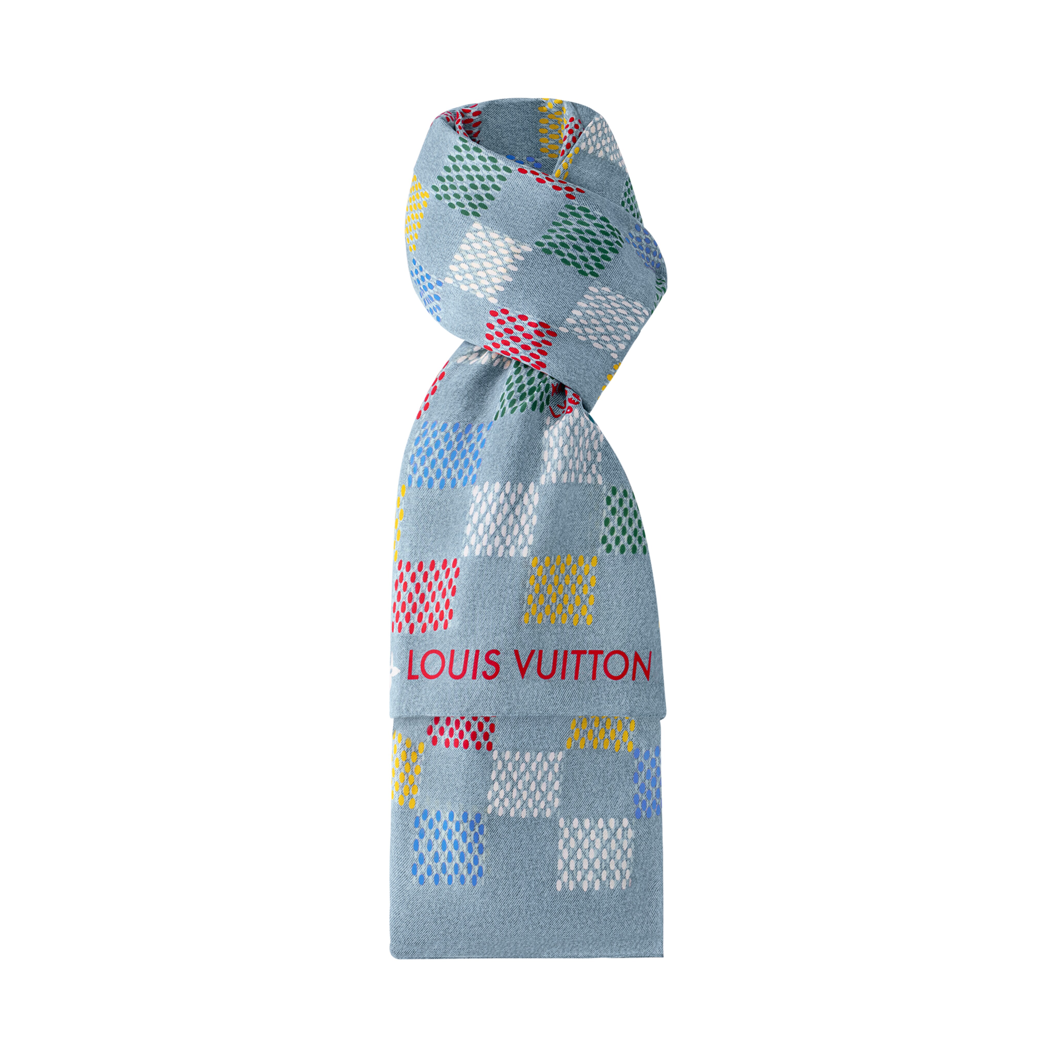 ストール･LV バーズ ダミエ デニム