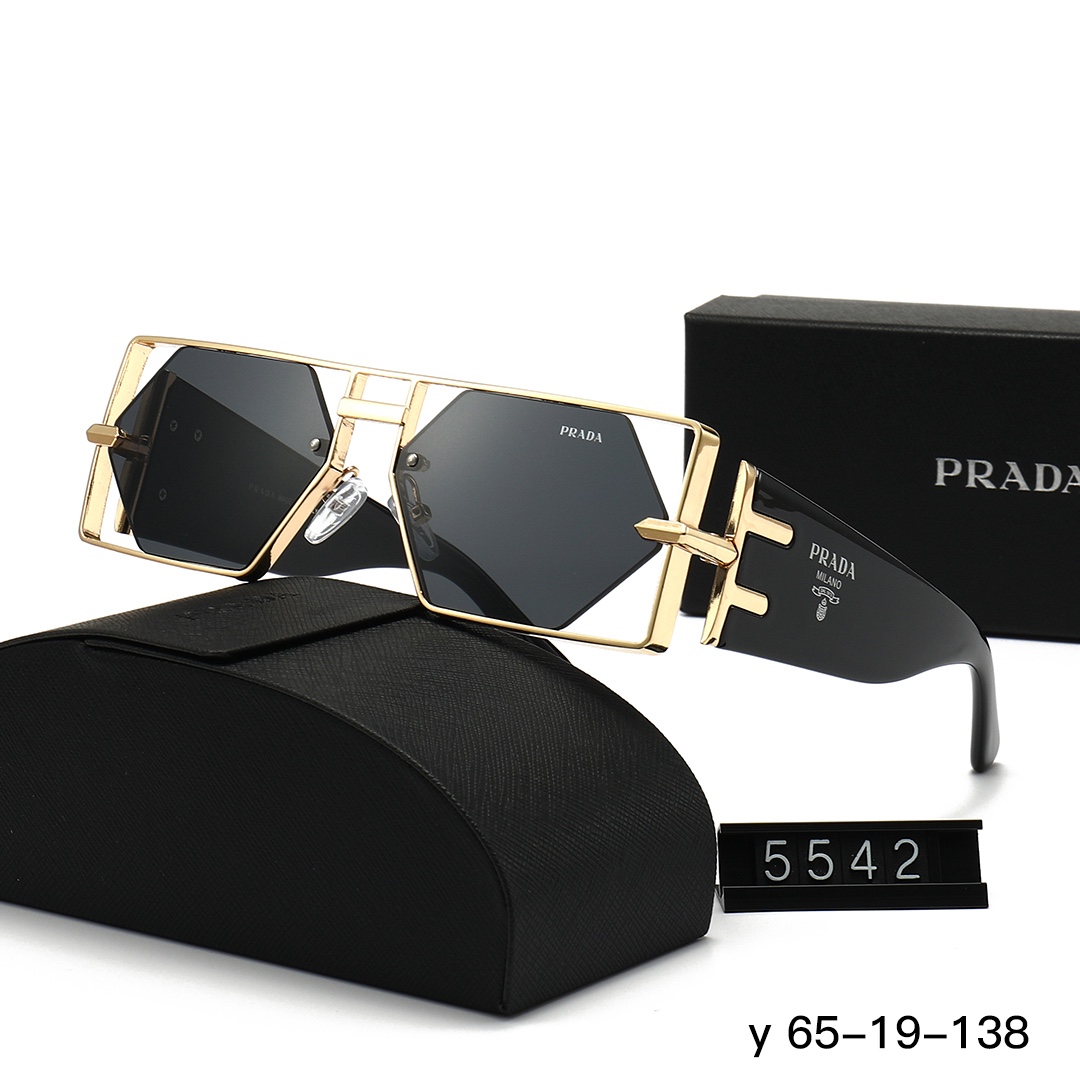 Prada Gold Metal Frame Square Sunglasses - KAIROO