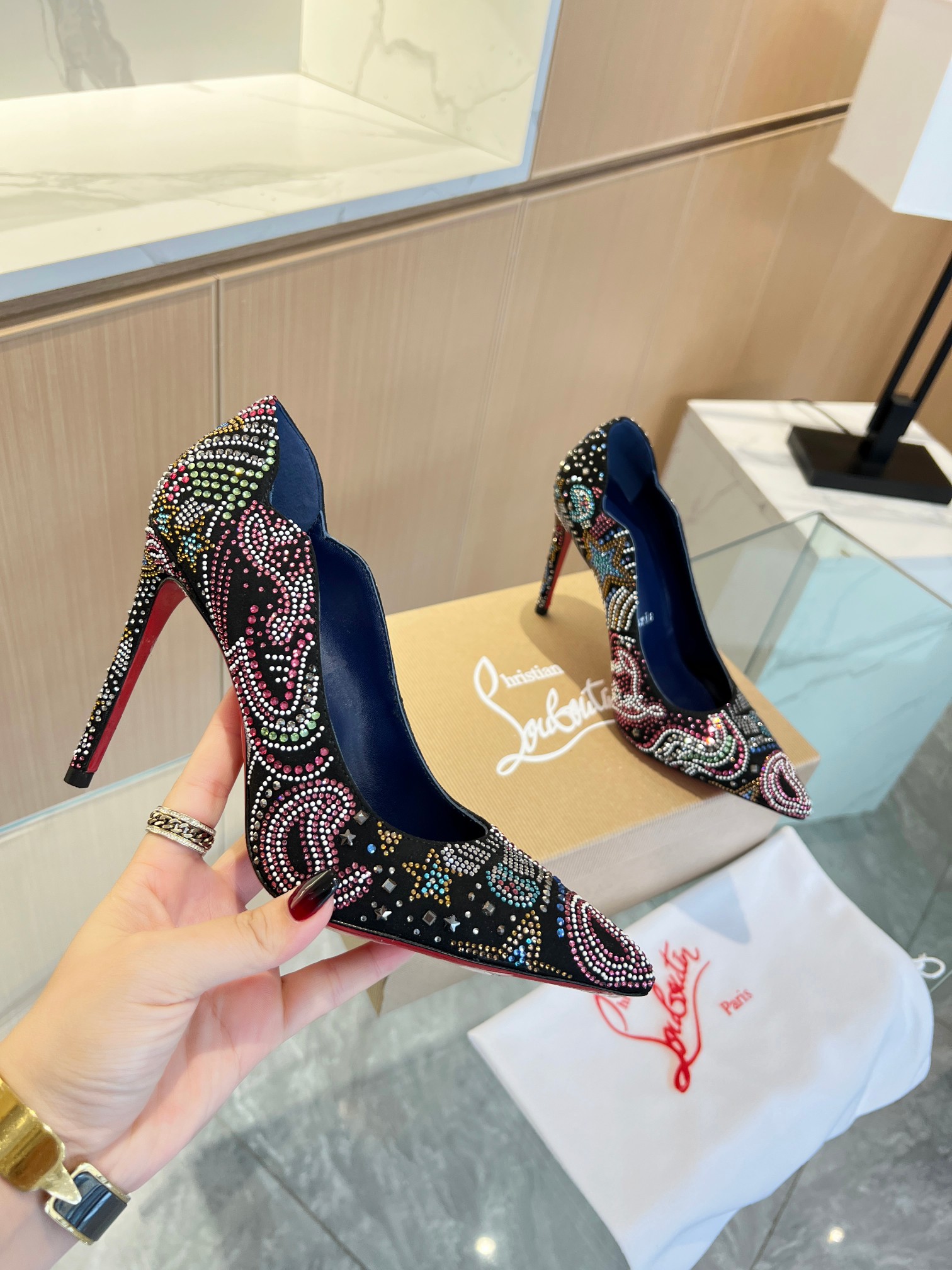 Christian Louboutin Crystals Luxury Pumps