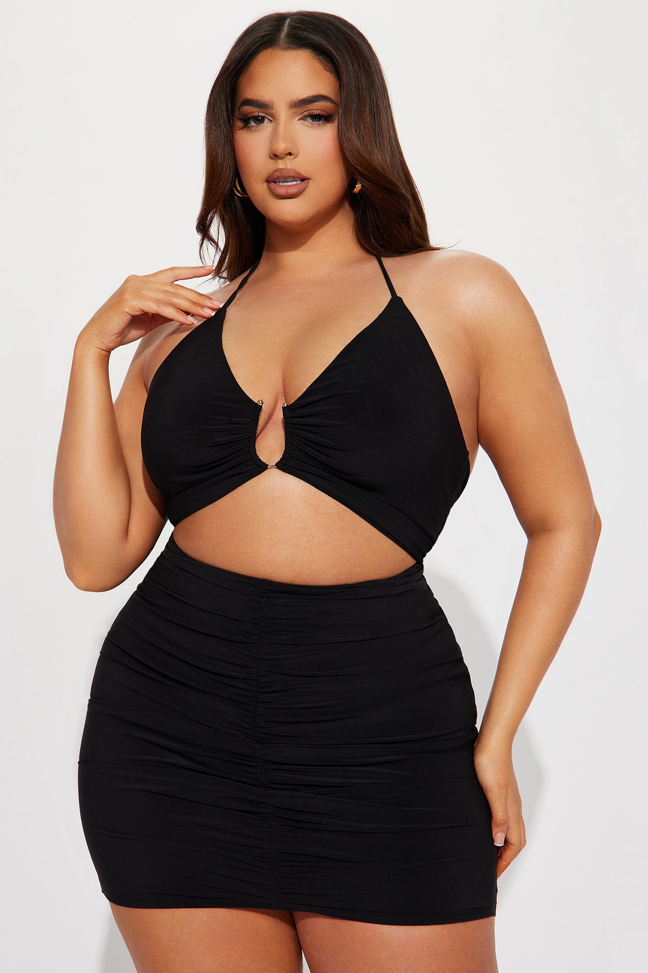 Heather Cut Out Mini Dress - Black