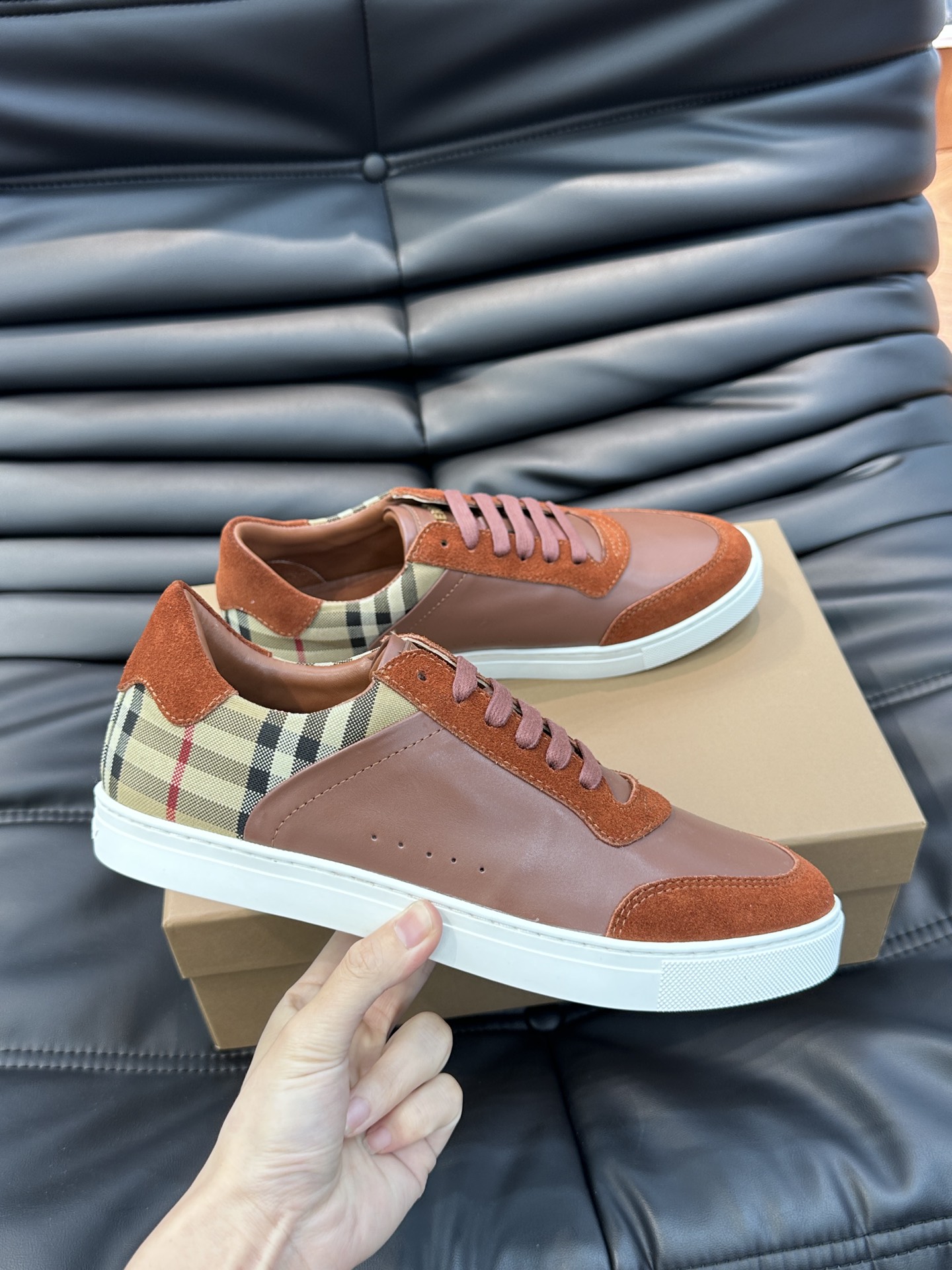 Burberry Check and Leather Men's Sneaker