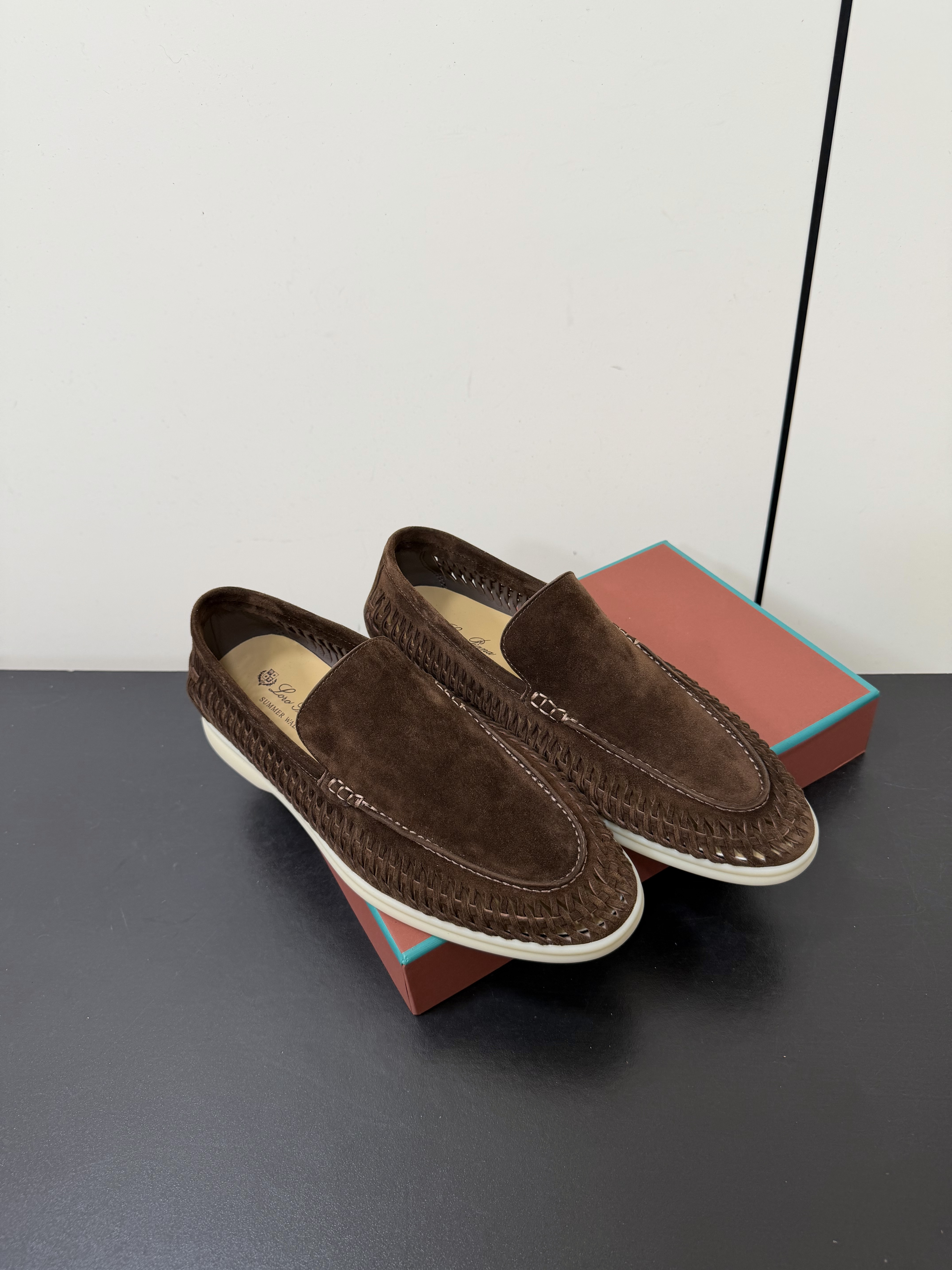 Loro Piana  Unisex Woven Suede Loafer