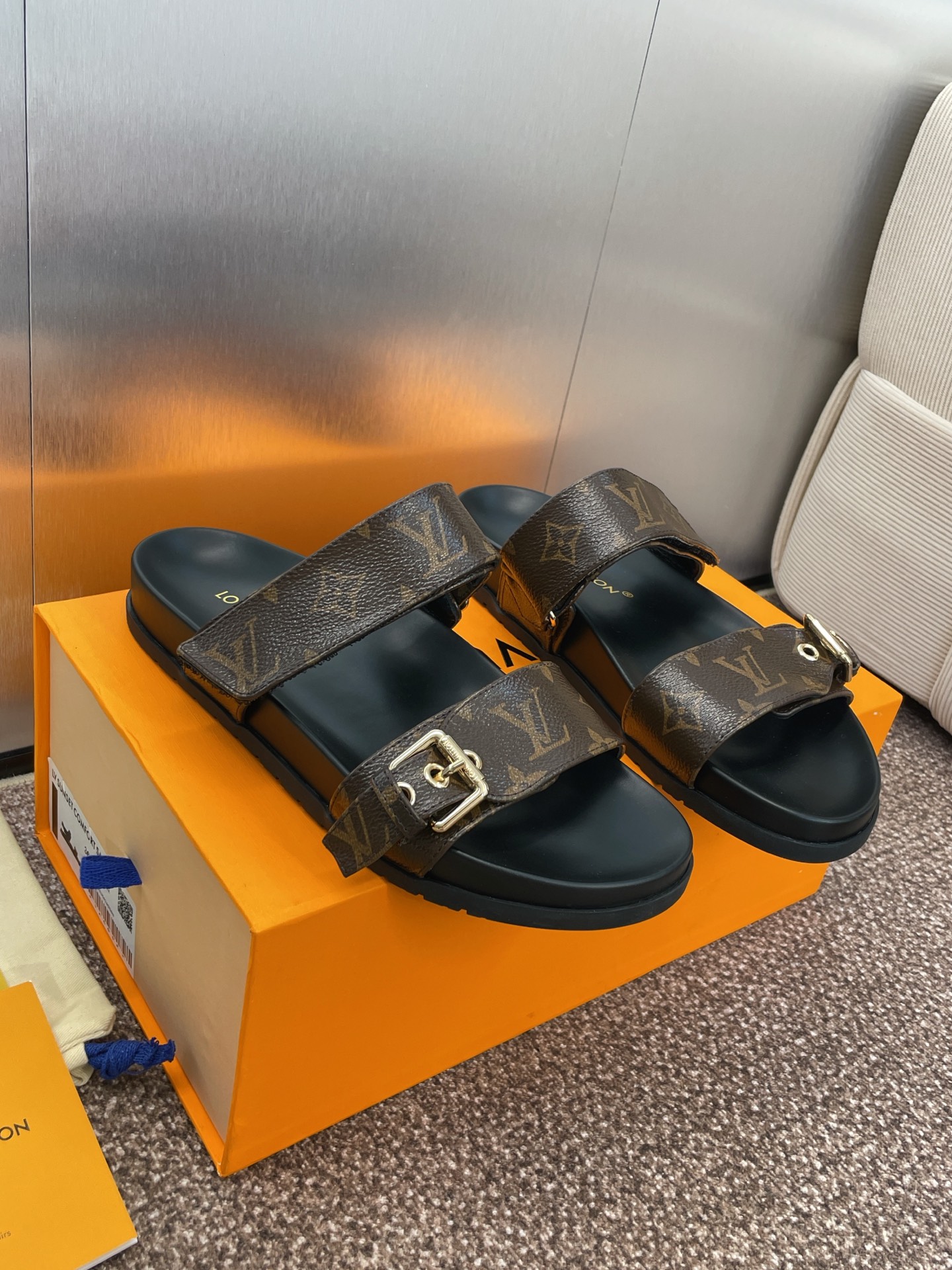 LV Monogram Canvas Slides Slippers