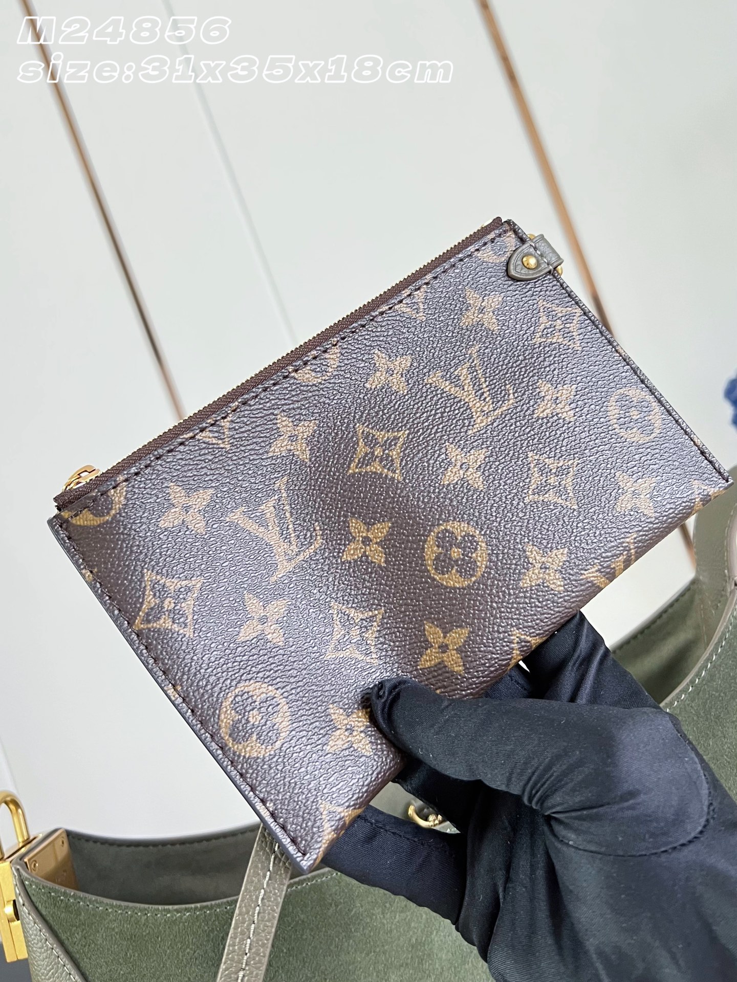 Louis Vuitton Dark Grey Green Flight Mode Medium Handbag