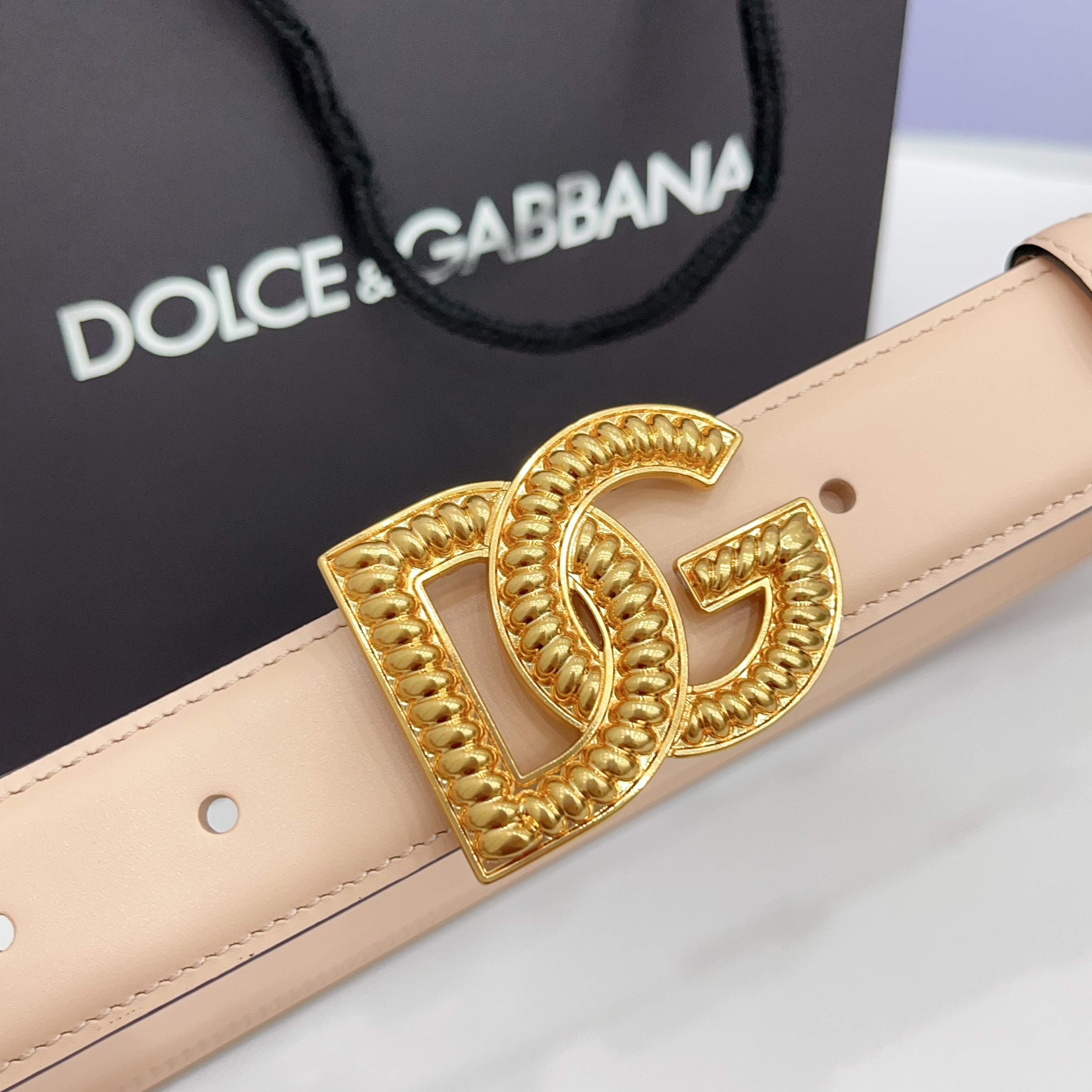 D&G Luxury DG Buckle leather Belt 3.0cm