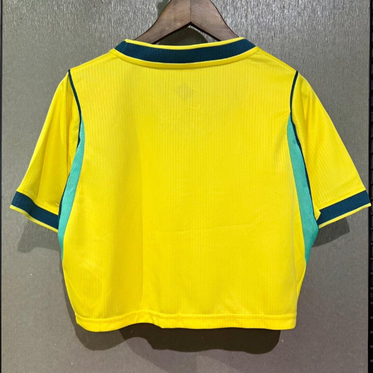 2026 Brazil Home Women Cropped Jersey S-2XL