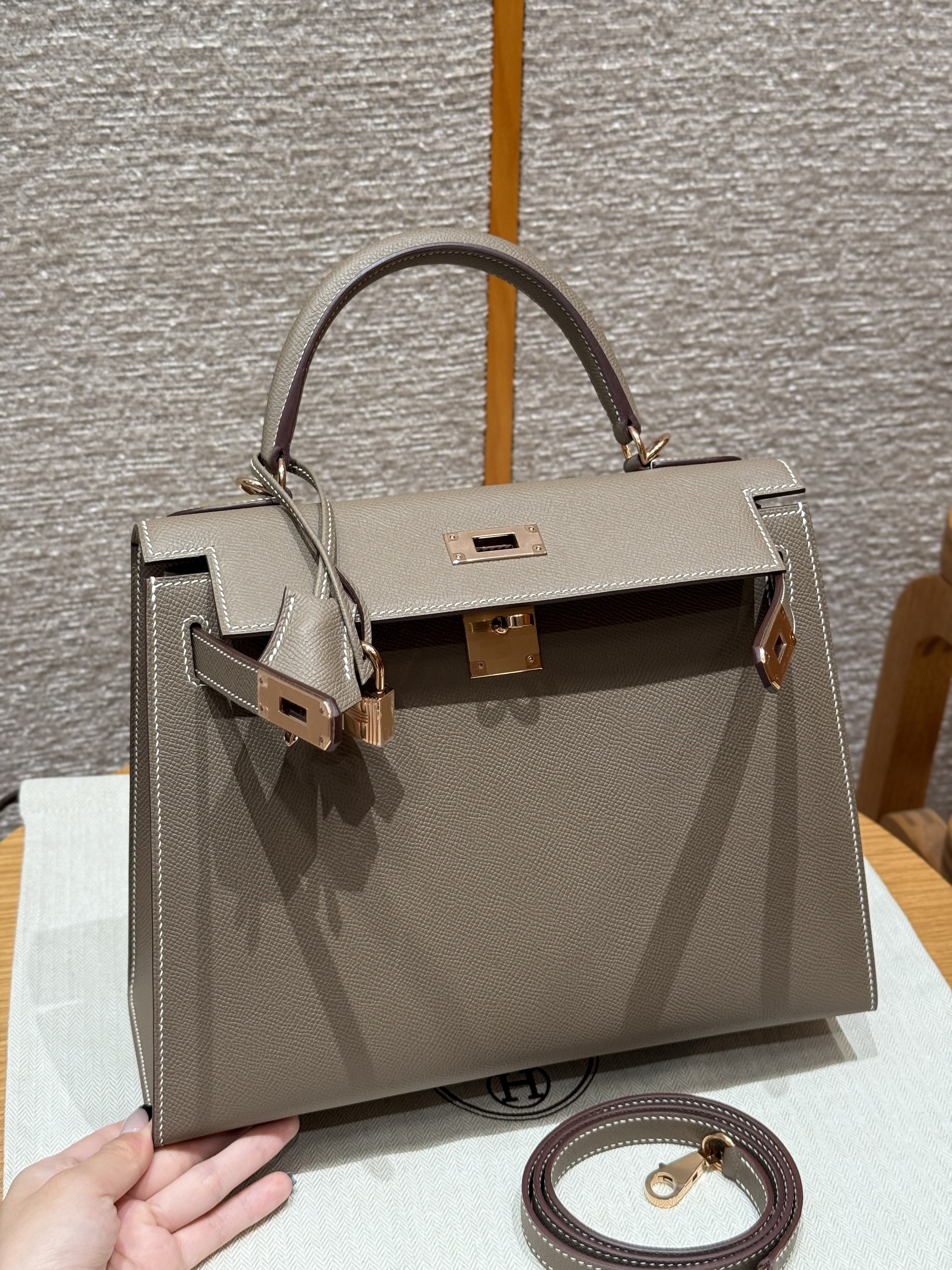 Hermes Etoupe Epsom Kelly 28