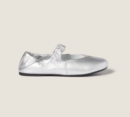 Miu Miu Ruched Nappa ballet flats