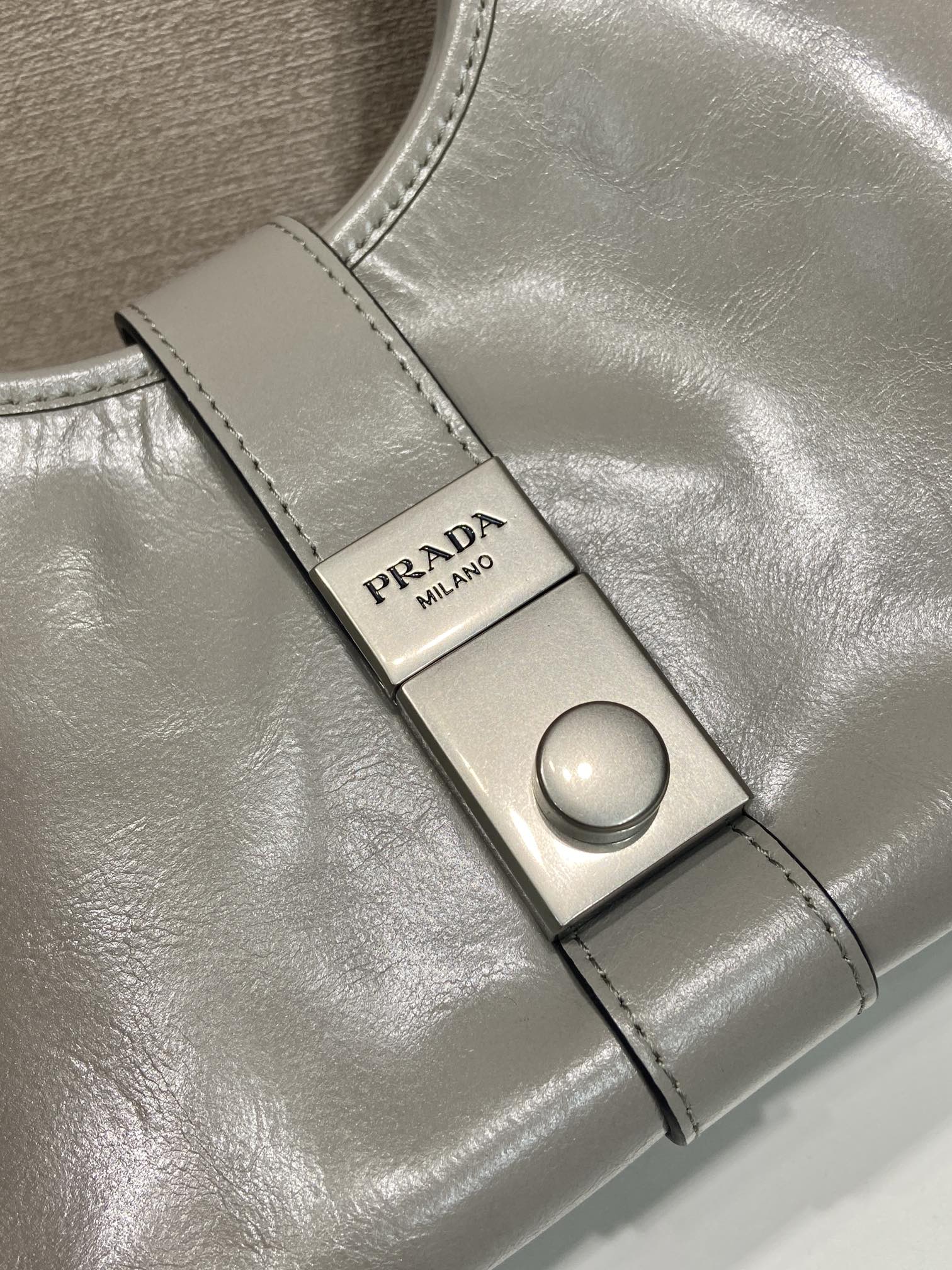 Prada PRA mini catwalk model gray leather and top-grade hardware 339955