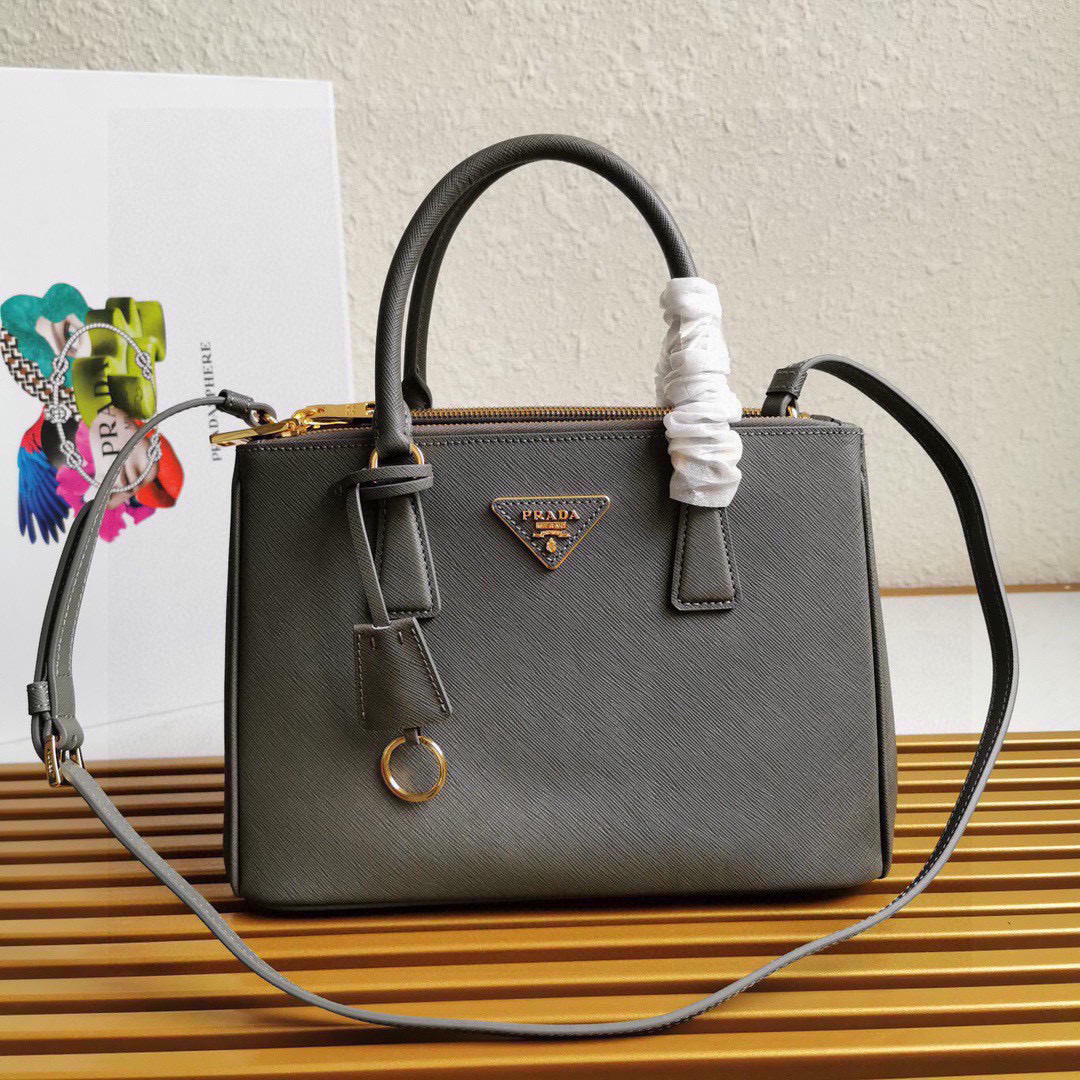Prada Galleria medium Saffiano leather bag-Grey 1BA863