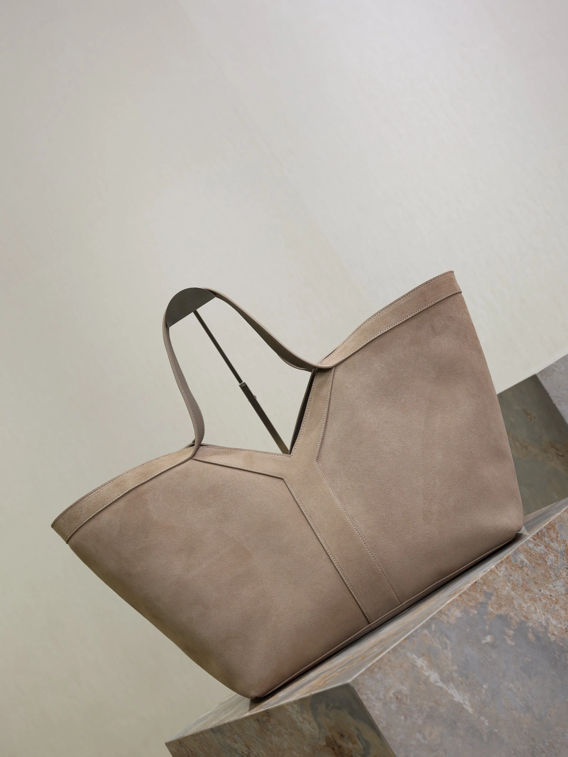 Saint Laurent YSL  Tote Bag Gray Suede