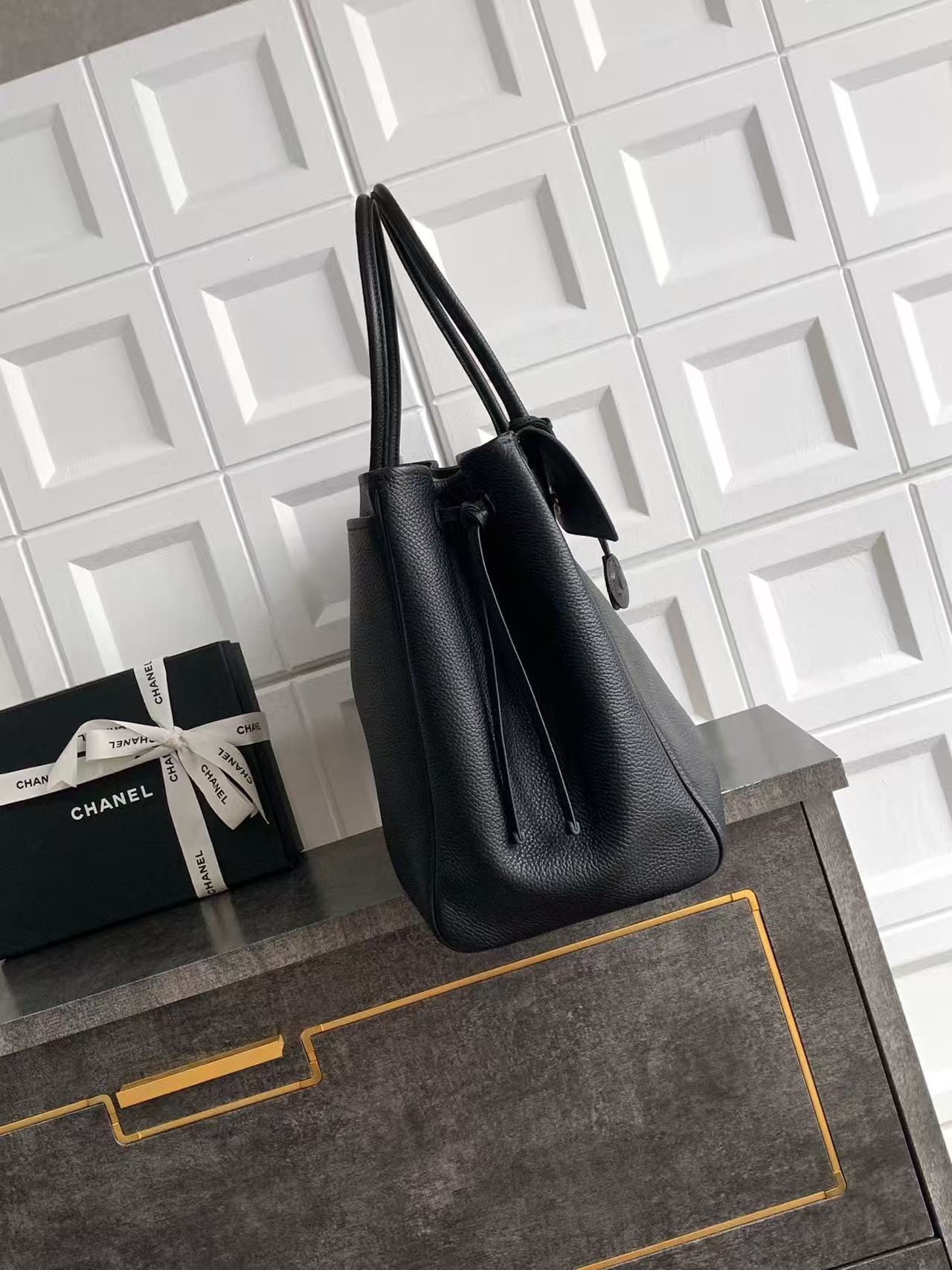 Chanel new black tote bag handbag