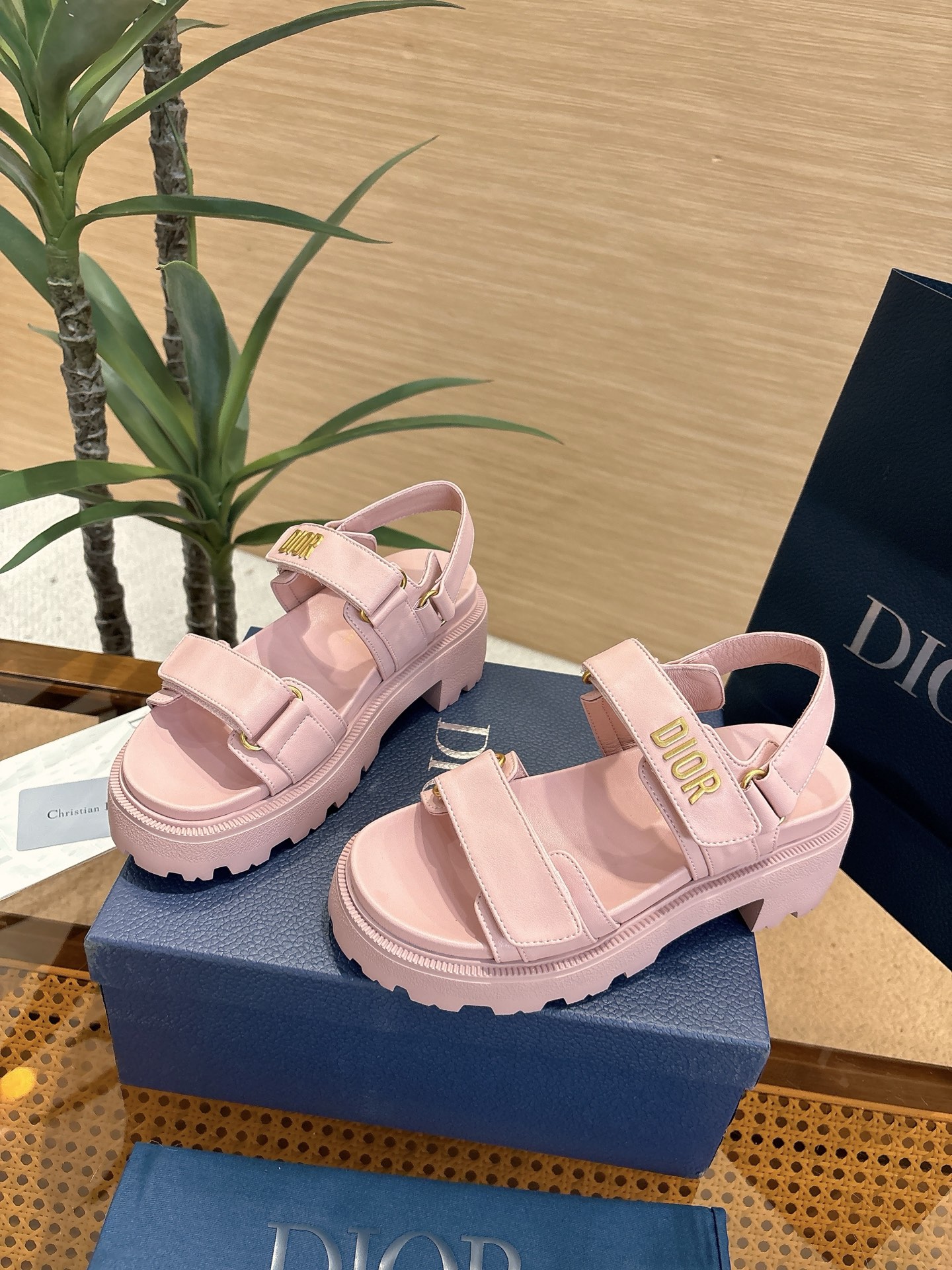Dior Dioract Leather Platform Sandal