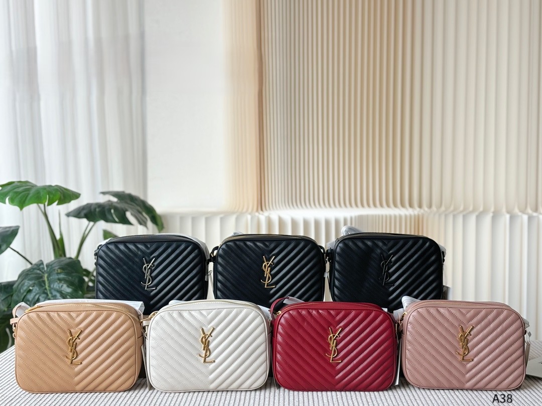 Saint Laurent Lou Matelassé Chevron Quilted Smooth Leather YSL Logo Tassel Camera Crossbody Bag - KAIROO