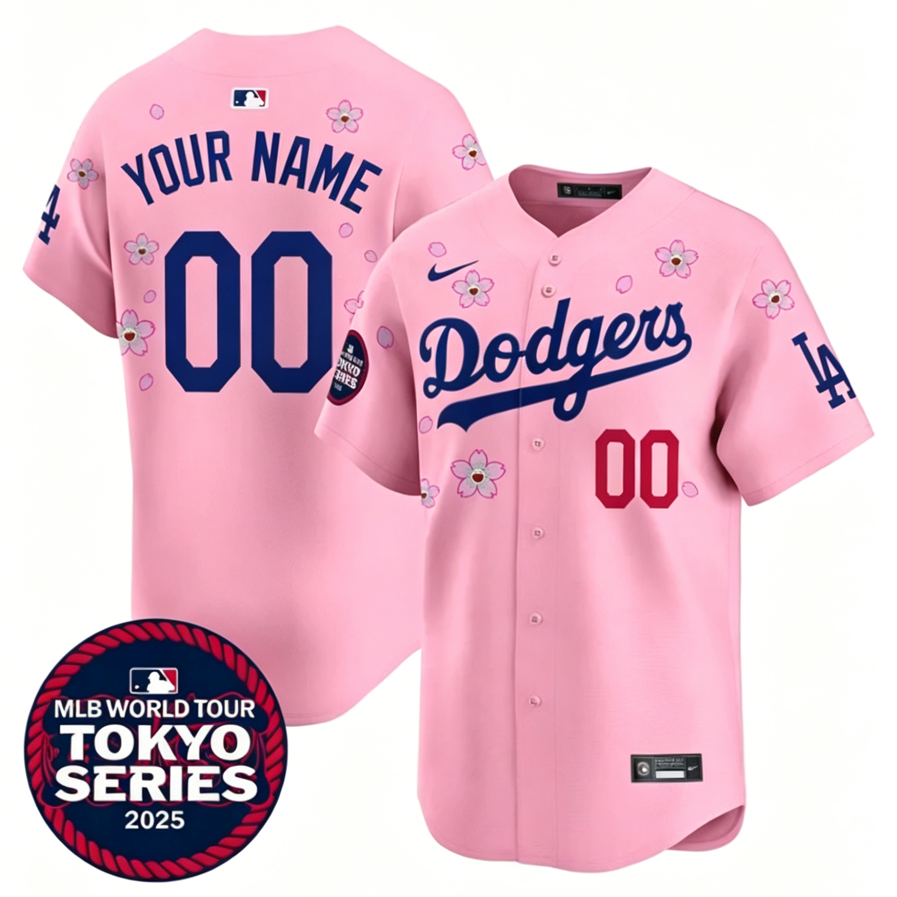 Los Angeles Dodgers baseball jersey MLB World Tour Tokyo Series limited edition cherry blossom customized jersey