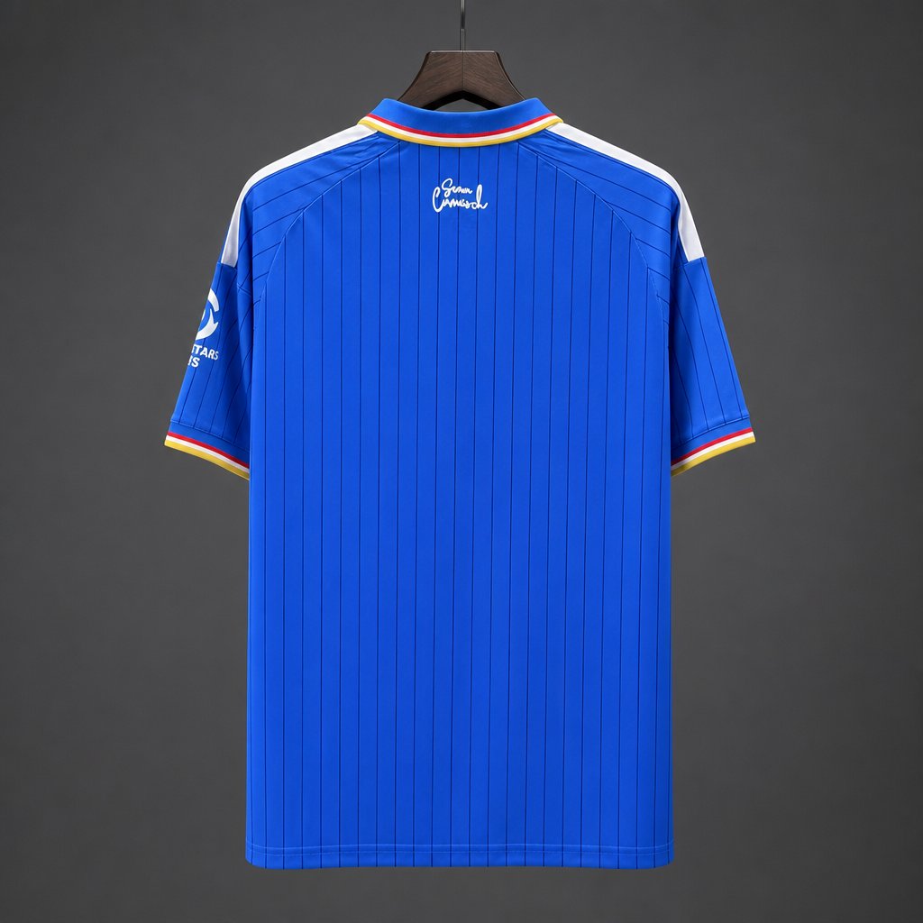 26/27 Como 1907 Royal Blue with Pinstripe Home Jersey S-4XL - musan